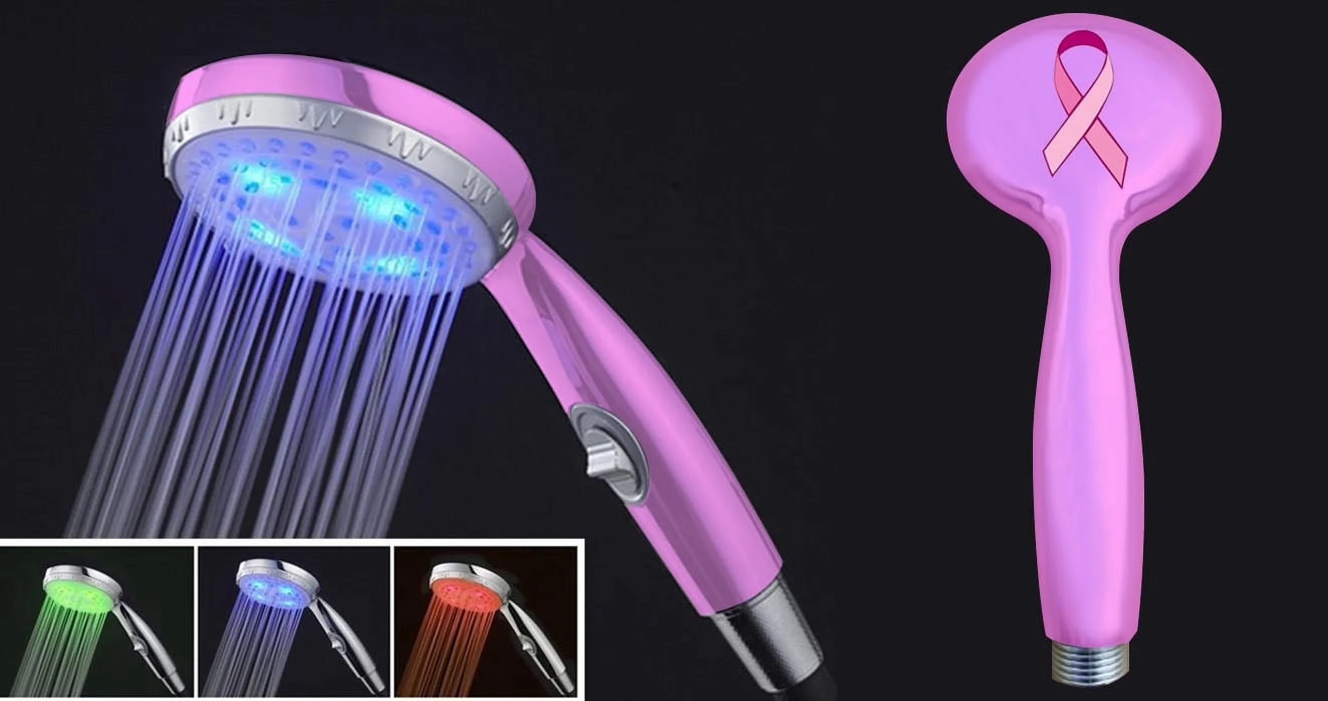 Compact Shower Head with Adjustable Stream, Water Saver - Fiberglass Plastic Pink Model 82ACDA