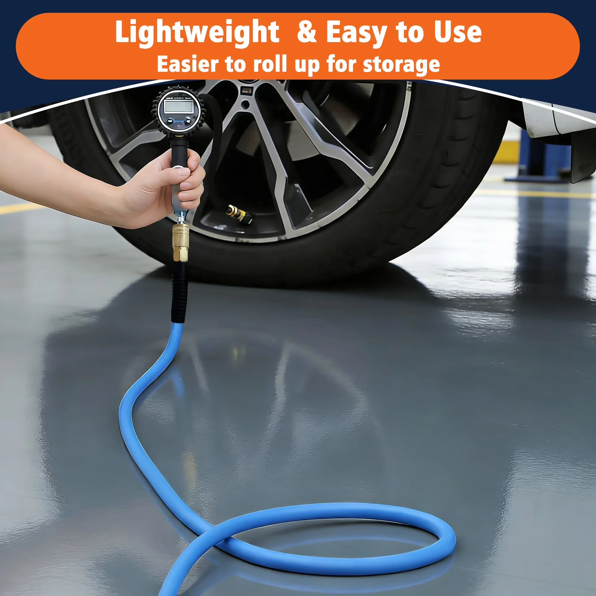 Quality Air Tools Compressor with Lightweight, Bend Restrictors - Rubber, Pvc Blue Model 44250E
