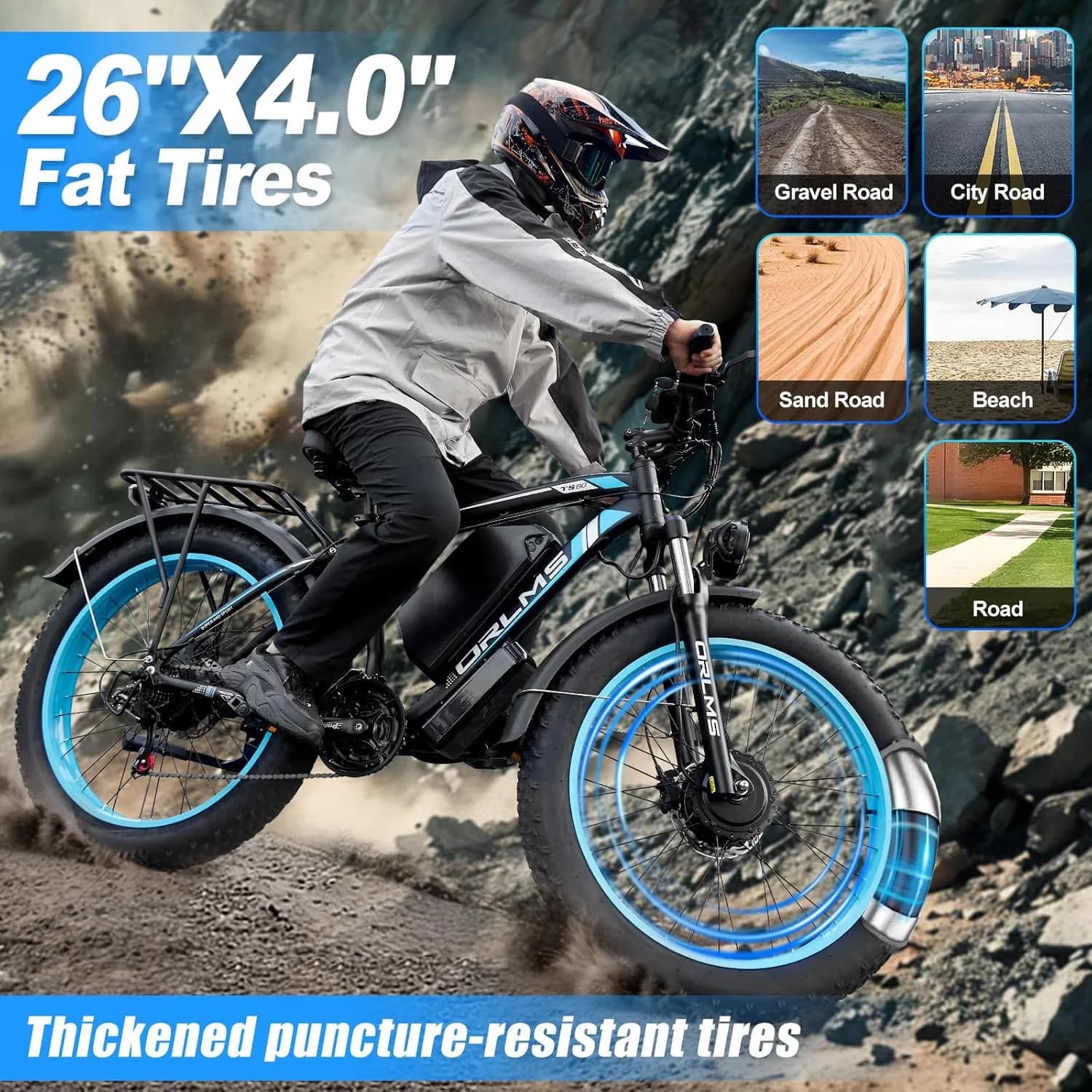 Efficient Electric Bike with Battery, 6000W, 60V 25AH Large Battery Adult Mountain - Green Model D54B2C