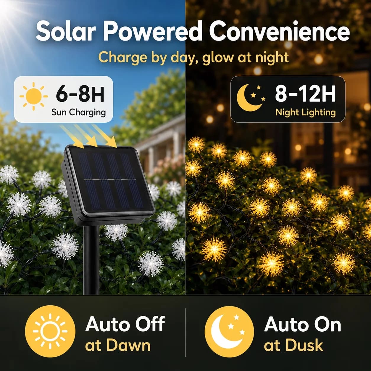Novelty Light Versatile with LED, Solar, 100 LED Solar String Lights - Yellow for Patio, Garden Model E27EF3