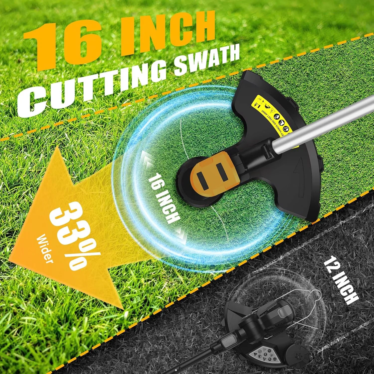 Professional String Trimmer with 20V, NOTE: Battery and charger not included!, Electric Weed Wacker (Includes 2 Spools) - Model 90DB7A