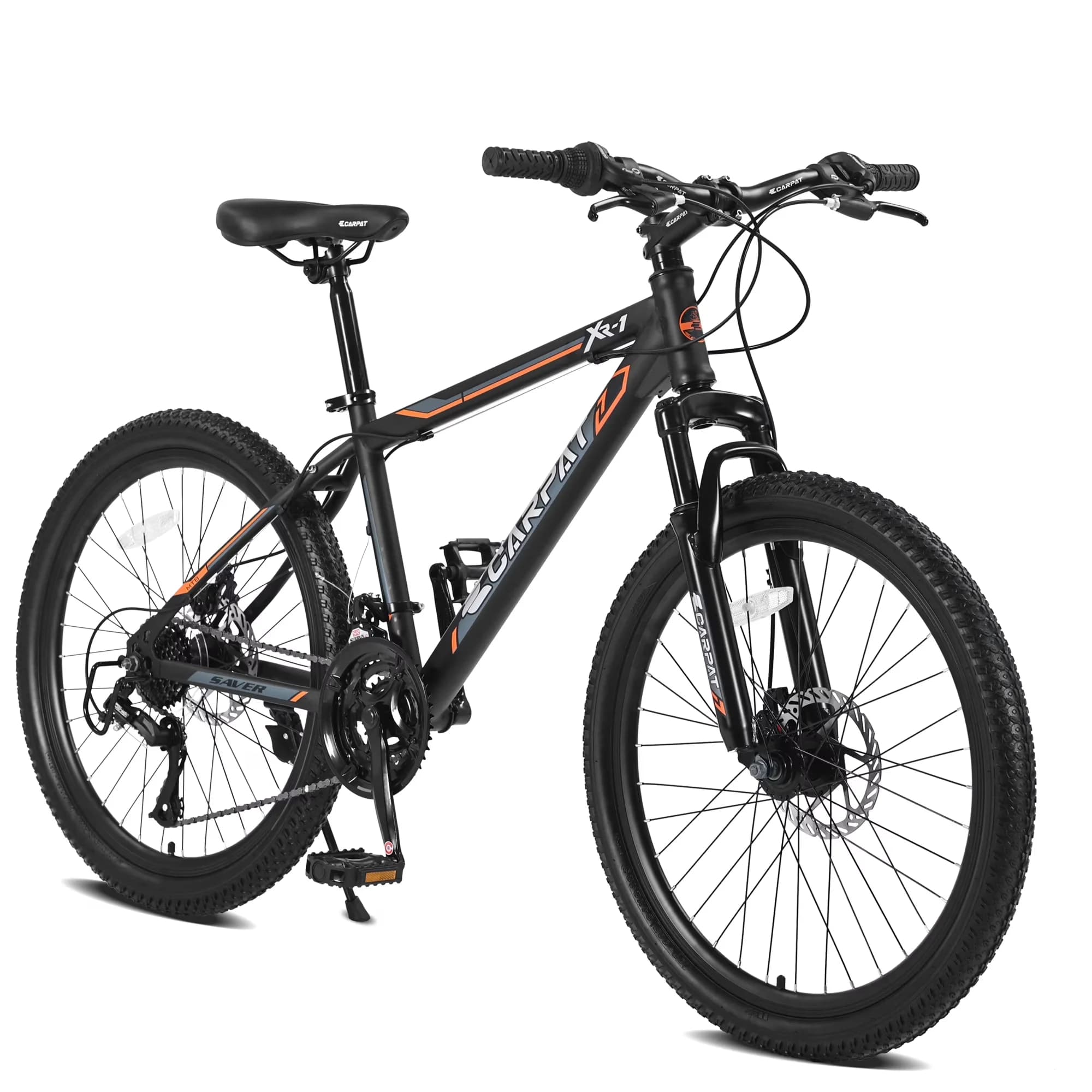 Reliable Mountain Bike with Dual Disc Brakes, Black&Yellow - Black&Orange Model CDFF1E
