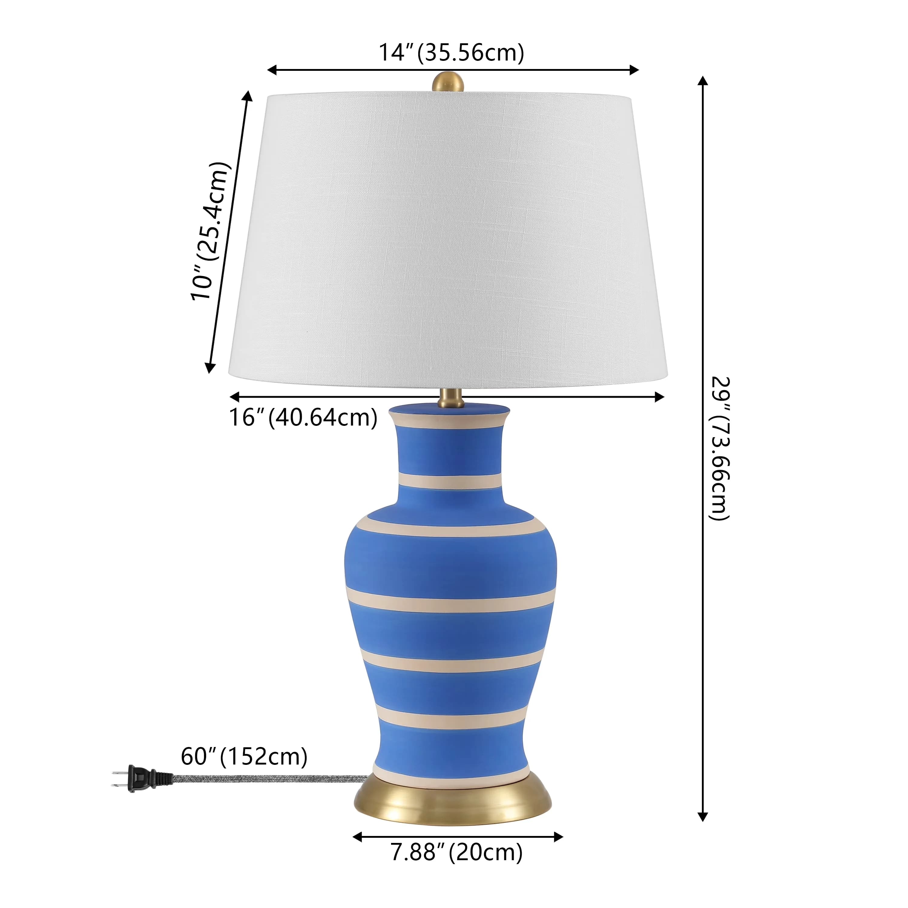 Table Lamp Efficient with LED, Standard Lamps, Traditional - Blue Iron Model F7B37F