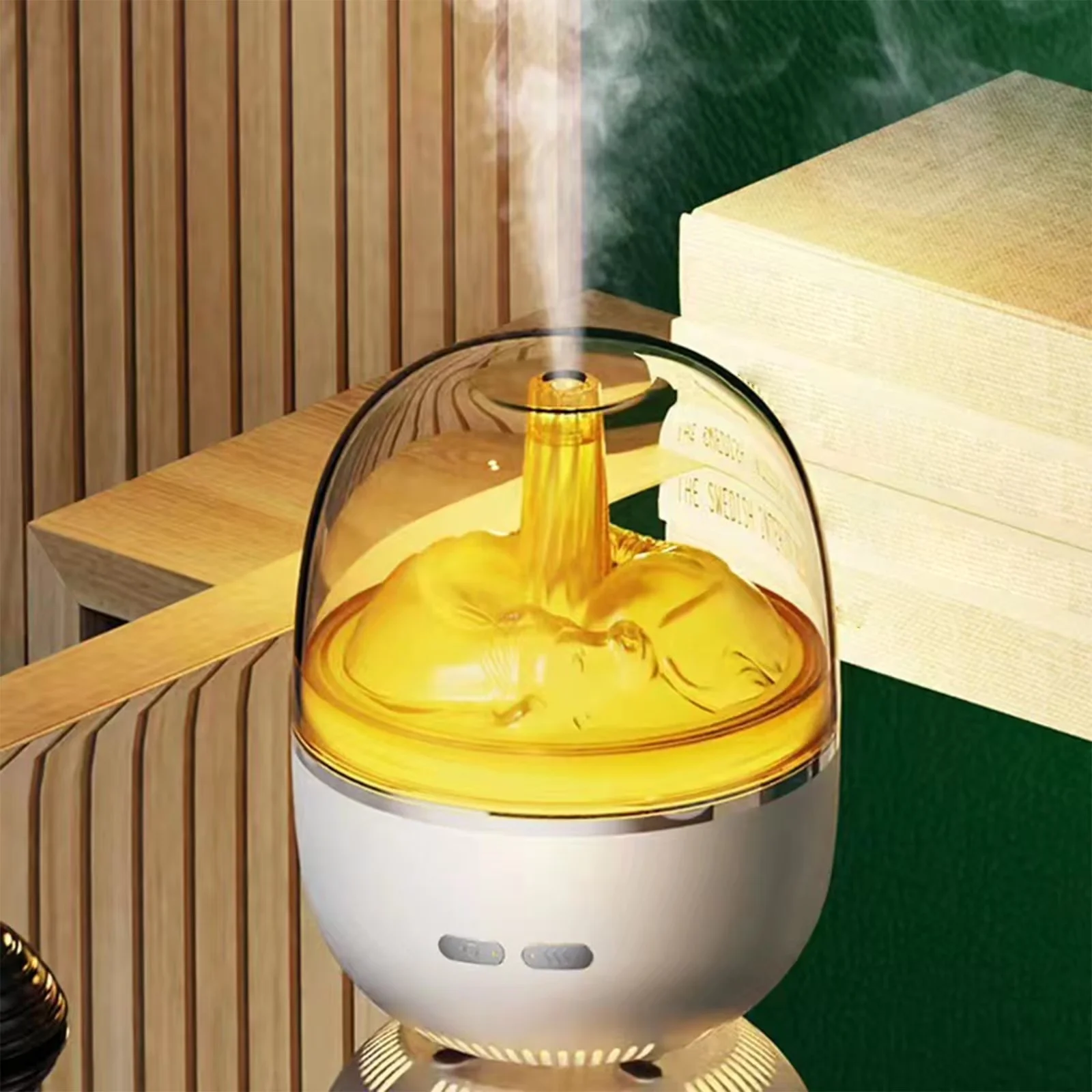 Stylish Humidifier with Light Modes, Night Light, Mist Mode - Plastic White for Bedroom, Large Model 4B9055