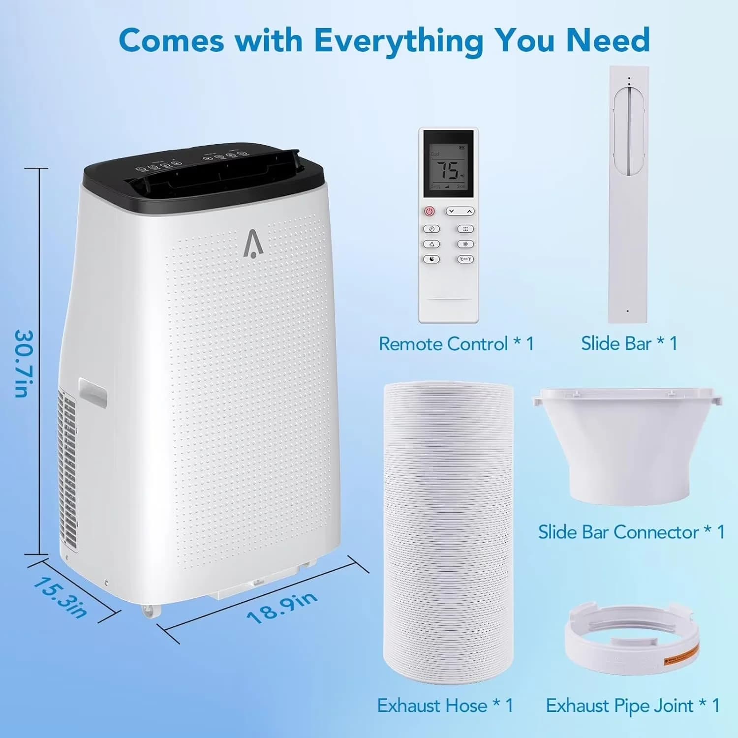 Quality Air Conditioner with 14000 BTU, Remote Controlled - Dark Gray Top Cover for Rooms Model 4BF230