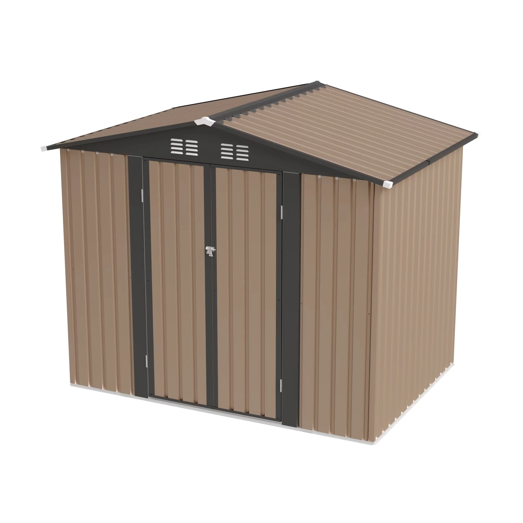 Sleek Shed with Rust Resistant - Metal Brown 8x6 - Residential Grade Model 944690