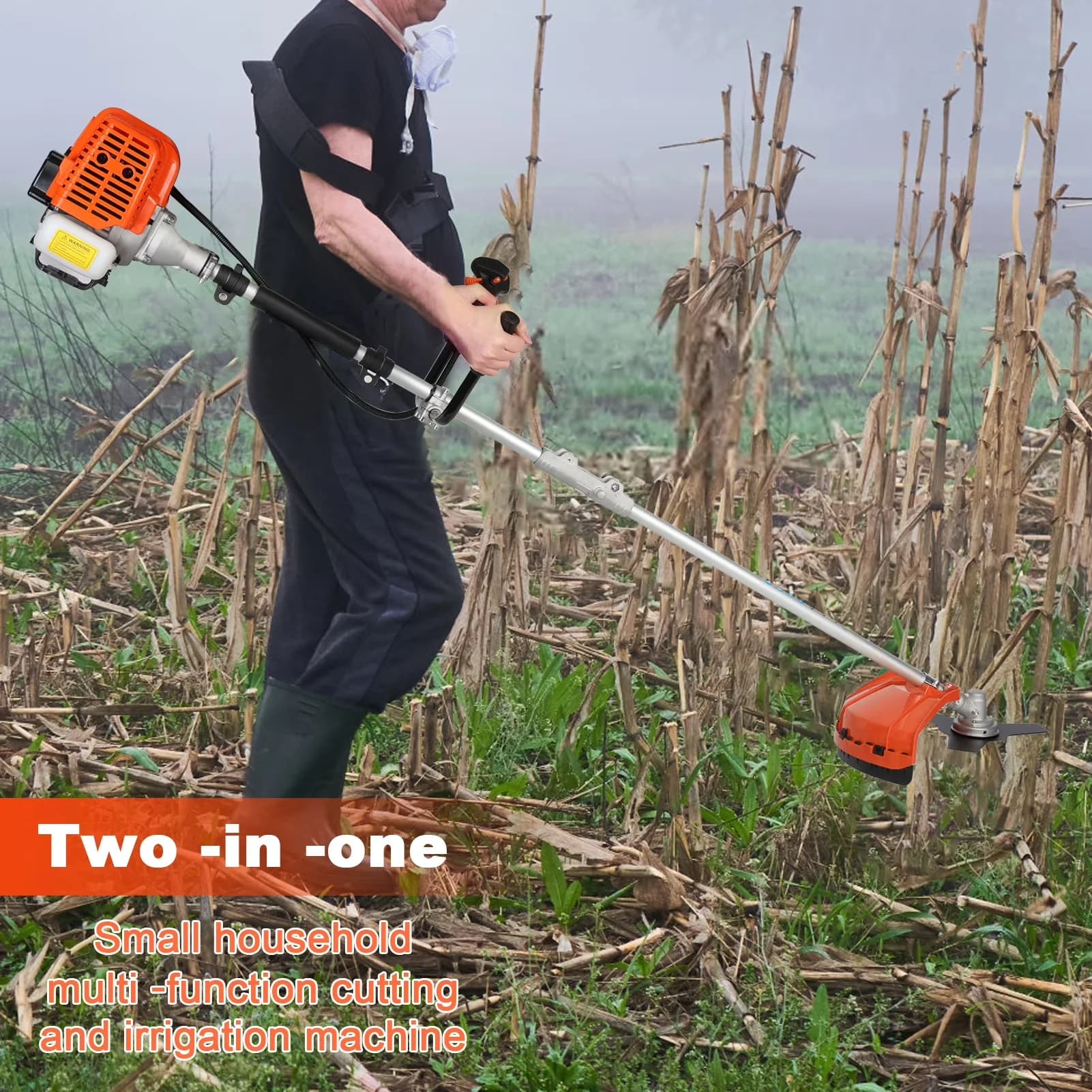 Essential String Trimmer with Extendable, 10-Inch Brush Cutter, 52cc Gas - Orange Model 2612F5