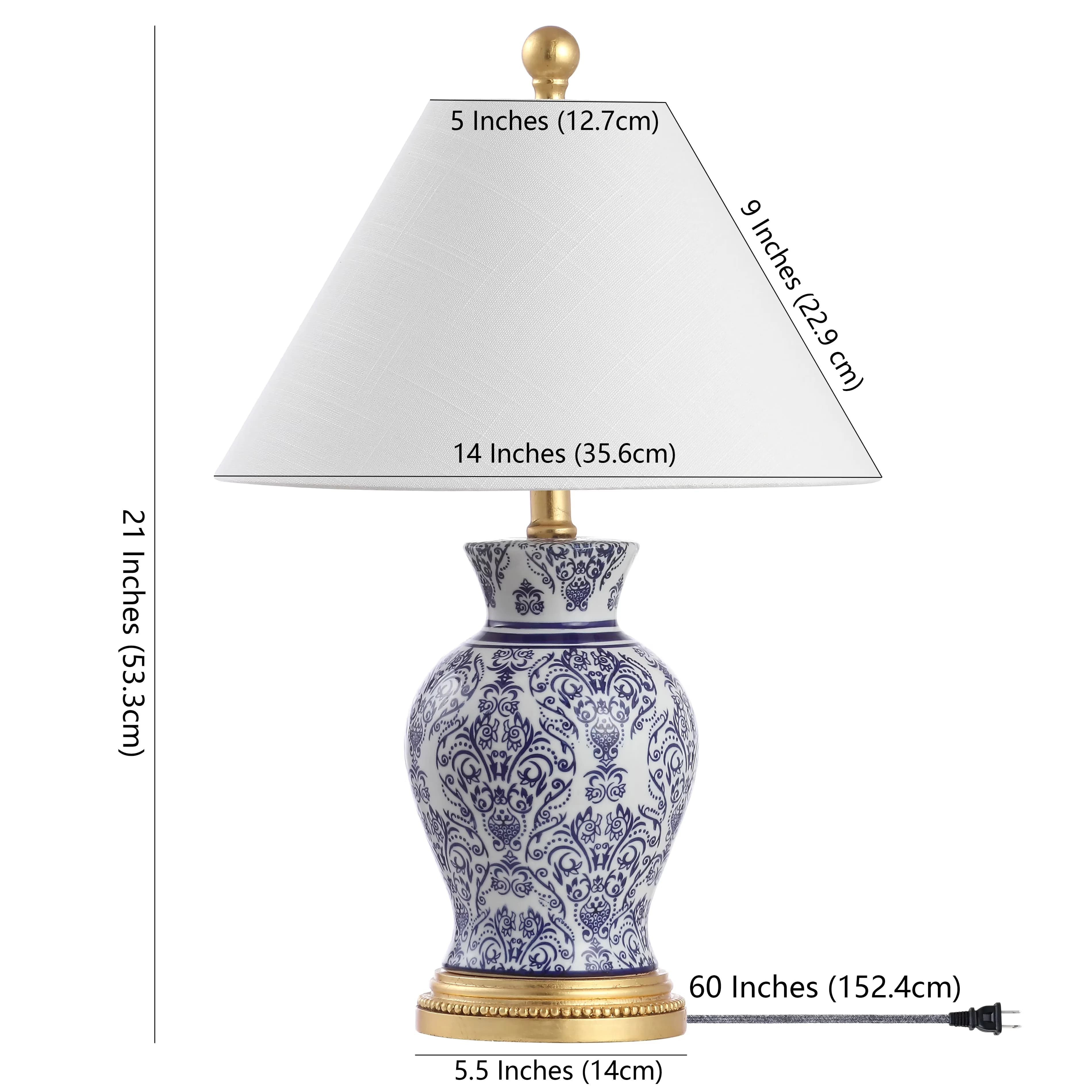 Classic Lamp with LED, Standard Lamps, Energy Efficient - Ceramic/Iron Blue Model 0F3C12