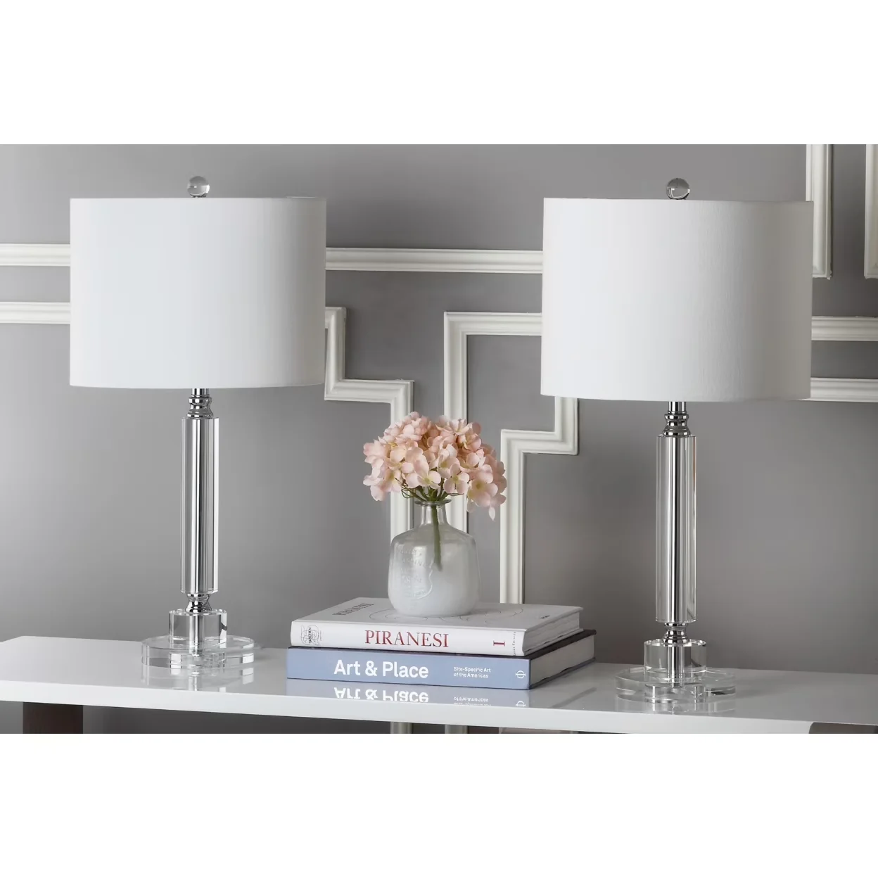 Professional Lamp Set with Modern, of 2, Minor assembly needed - Clear Crystal Model 51E634