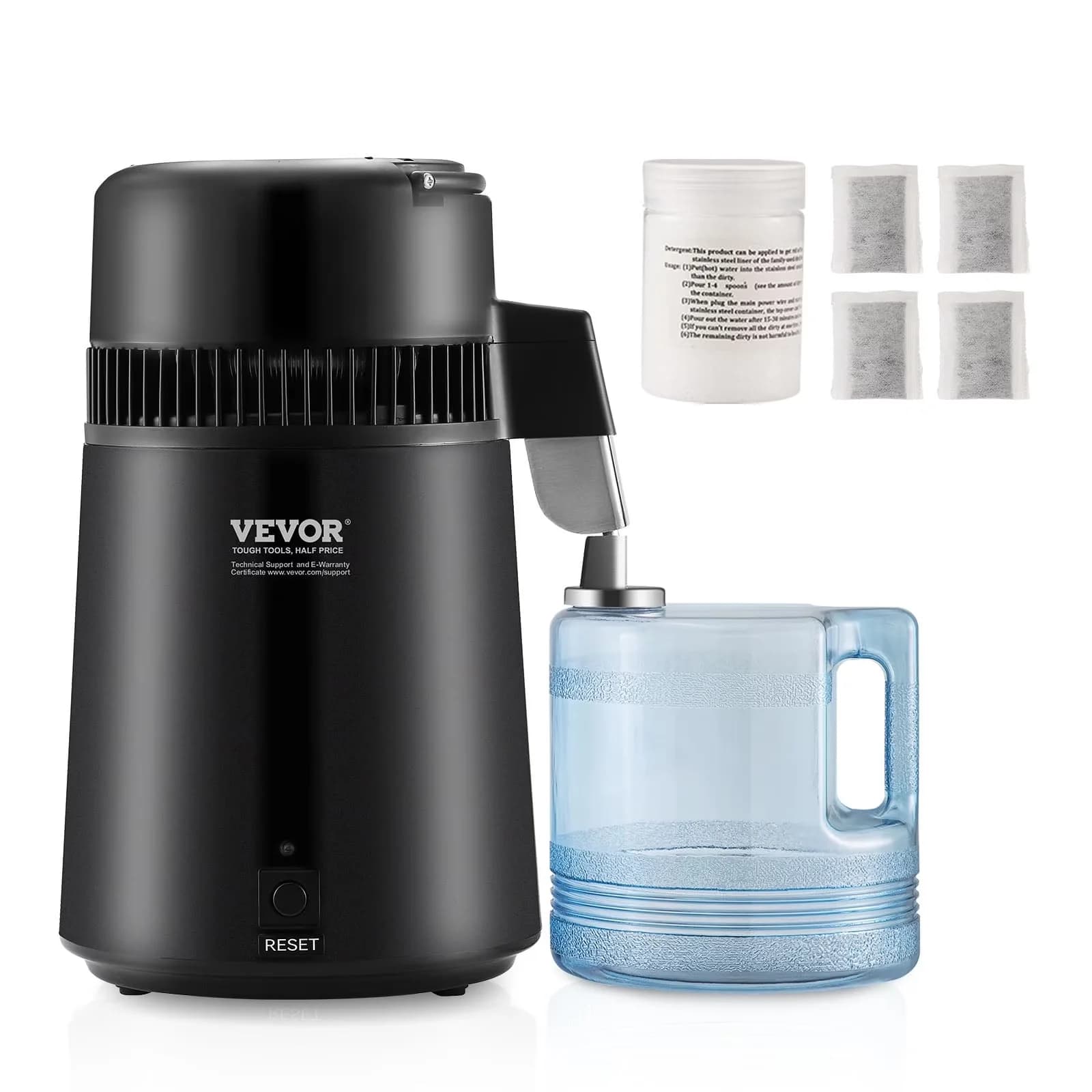 Durable Water Filtration with Automatic Shut-Off, Premium Water Distiller - Silver Model F7B002