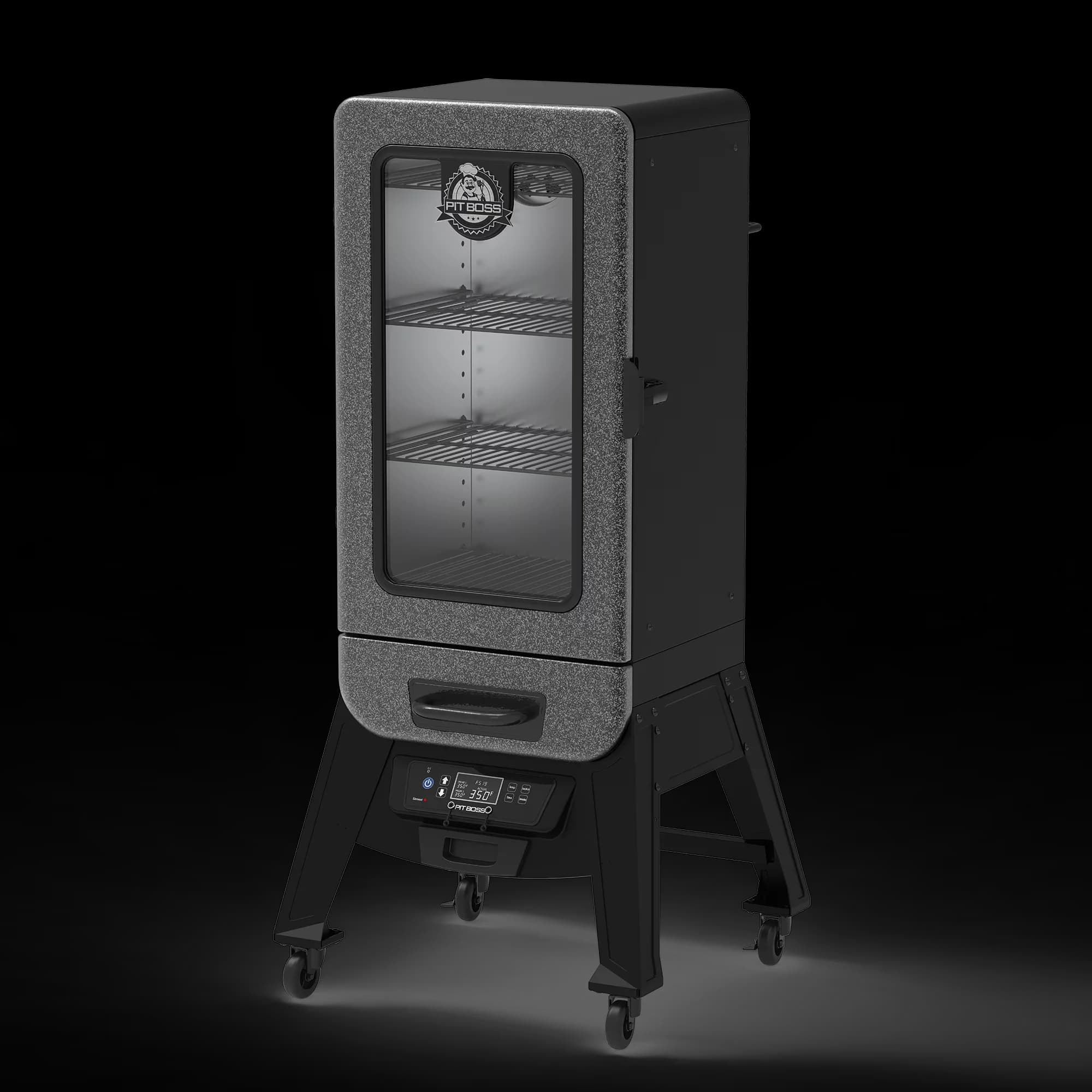 Stylish Charcoal Grill with Silver Hammertone, 3-Series Electric Vertical Smoker - Heavy-Duty Steel Silver Model 0D6429
