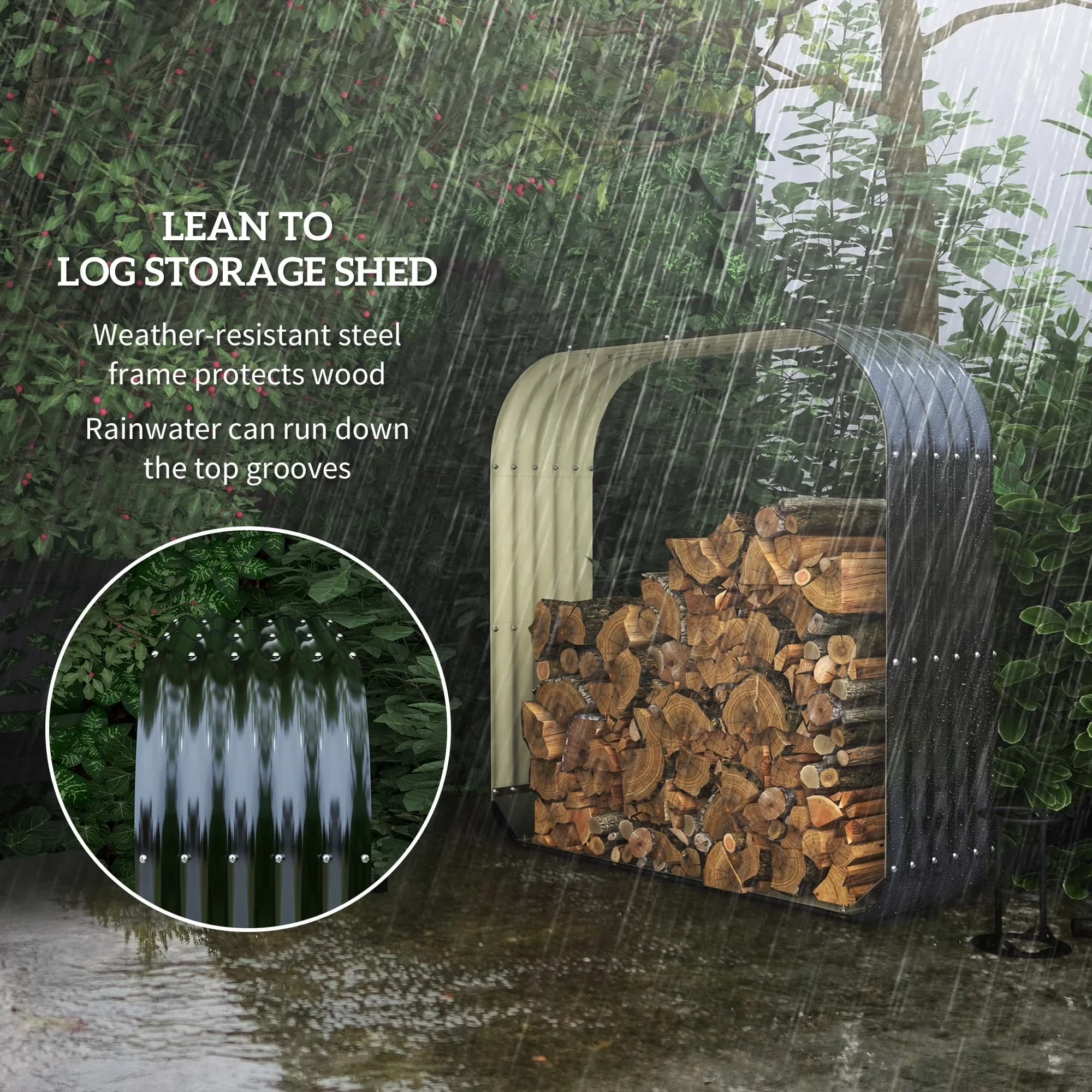 Outdoor Heating Premium with Modern, Water-Resistant, Material: Galvanized Steel - Gray Model A84F45