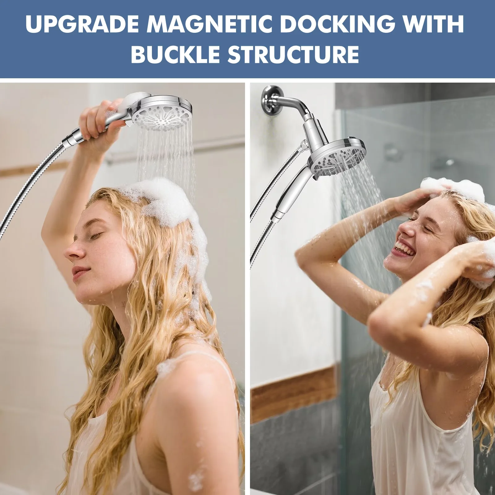 Modern Shower Head with Magnetic, With Handle, Magnetic Filtered - Abs 11*15*2.8cm Model EFCF34