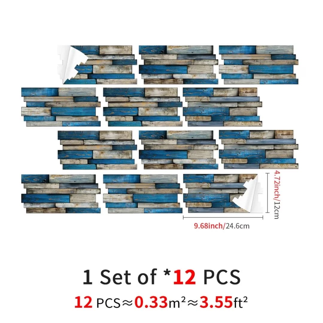 Stylish Wallpaper Wall Decals Wall Covering with Stain Resistant - Blue Gray Vinyl Model CFEEA3