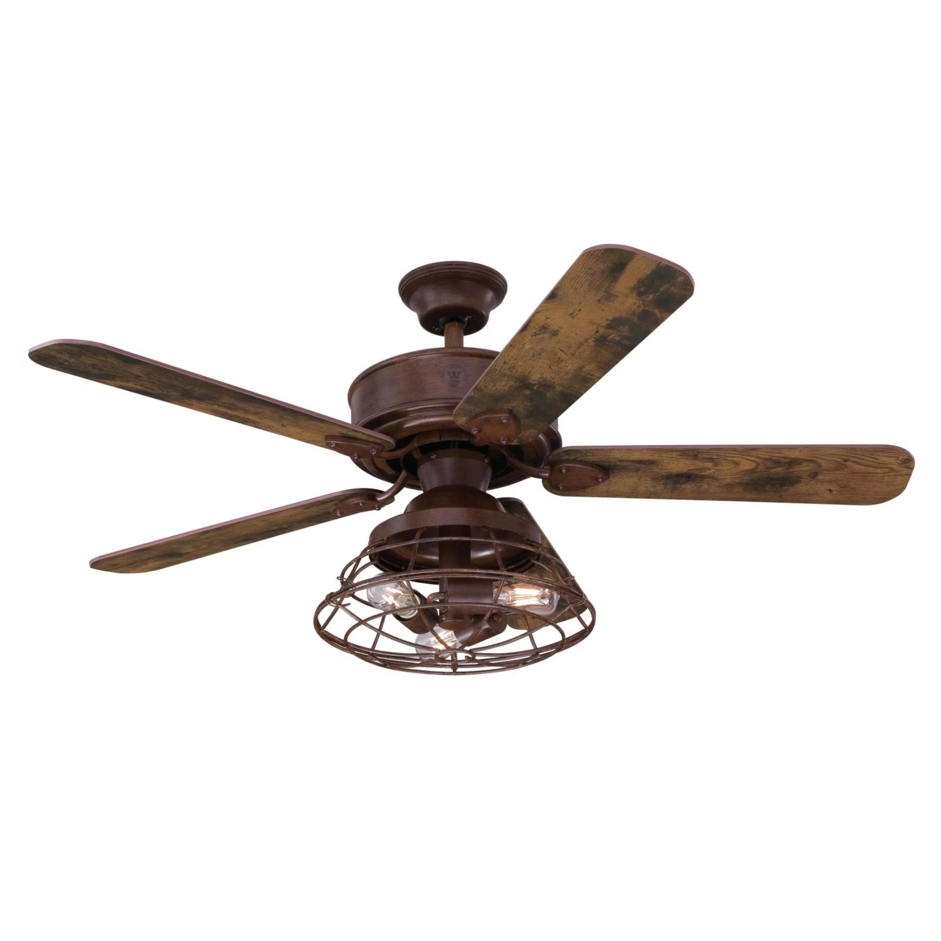 Ceiling Fan Classic with LED, Dimmable, Industrial - Metal Brown 48 - Industrial Grade Model 0D4E5E