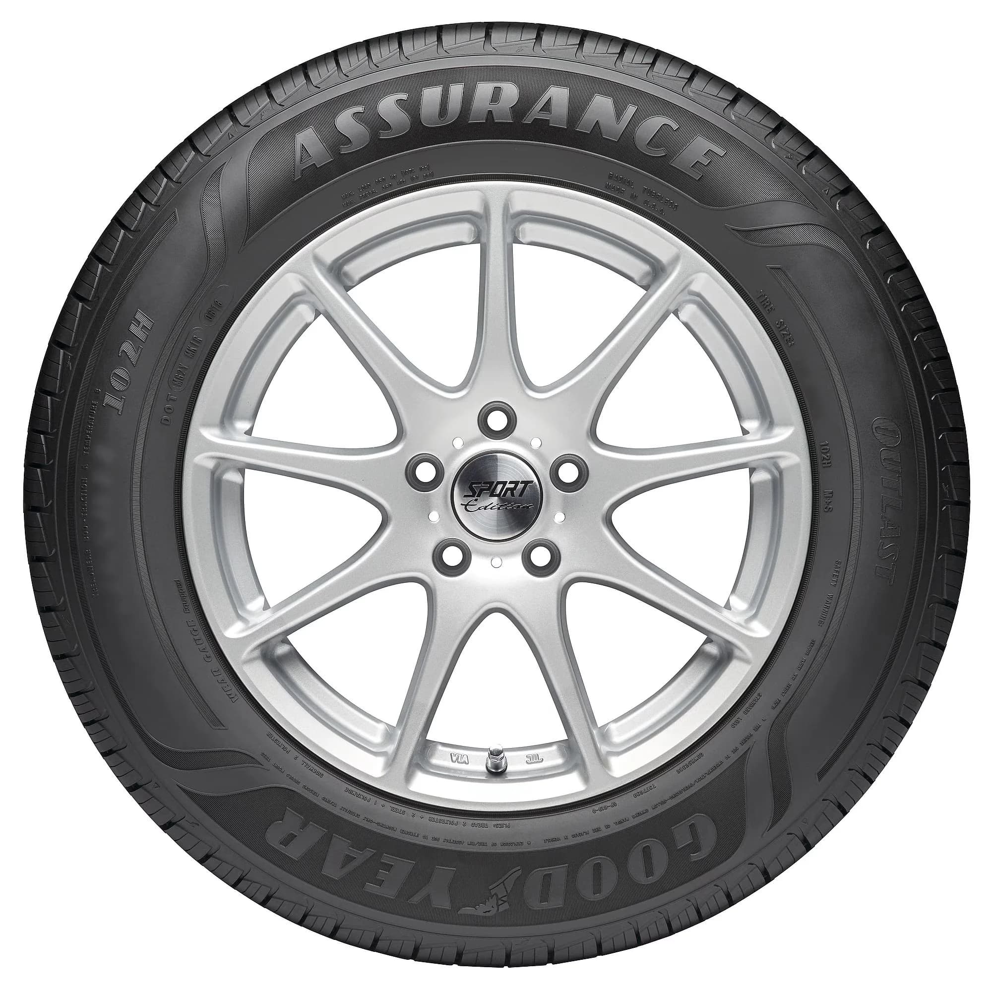 Compact Car Tire with Fits Multiple Makes And Models, Designed for use on passenger vehicles, Sidewall style: Black Sidewall - Model 9CDAEE