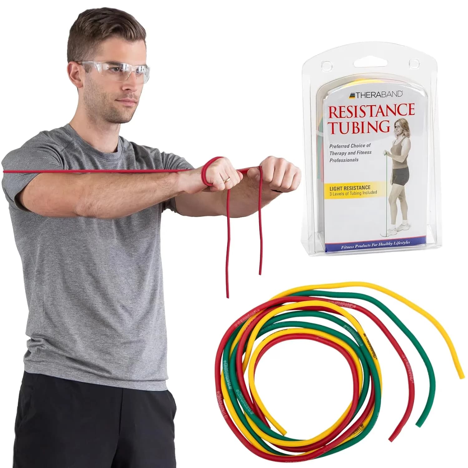 Innovative Home Gym Accessory with Anti-Slip, and Green - Red Tubing Only - Tubing Only Model E67DBB