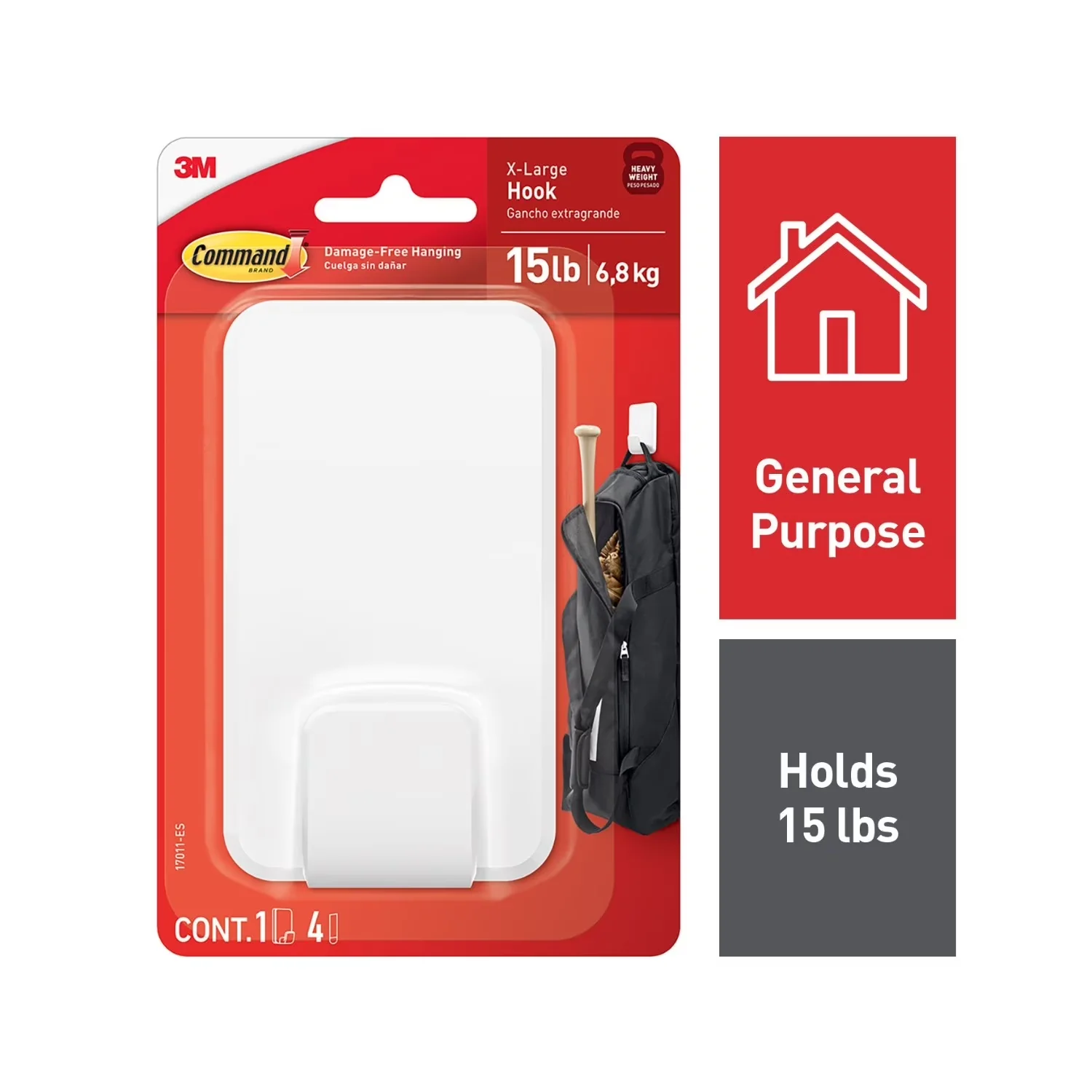 Durable Damage-Free Hanging with Easy Installation, Wall-Mountable - White Plastic Model A5BAEF