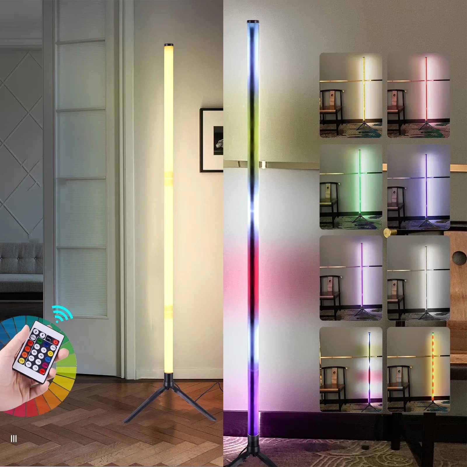 Floor Lamp Versatile with Standard Lamps, Modern - Black Aluminum Alloy Model AF6D8C
