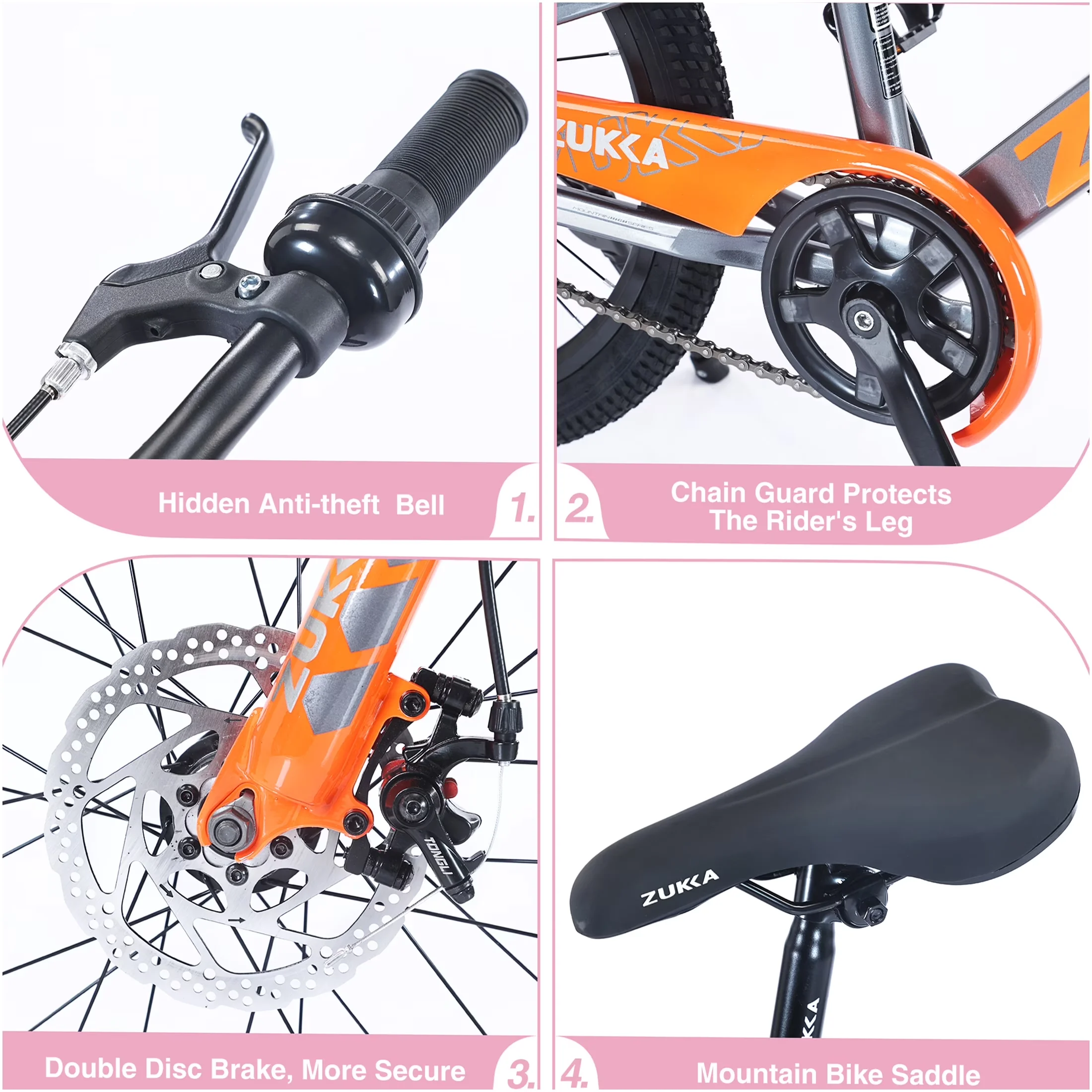 Durable Kids Bike with Adjustable Handlebar Height, 20 Inch Mountain - Multicolor Model C8E1C6