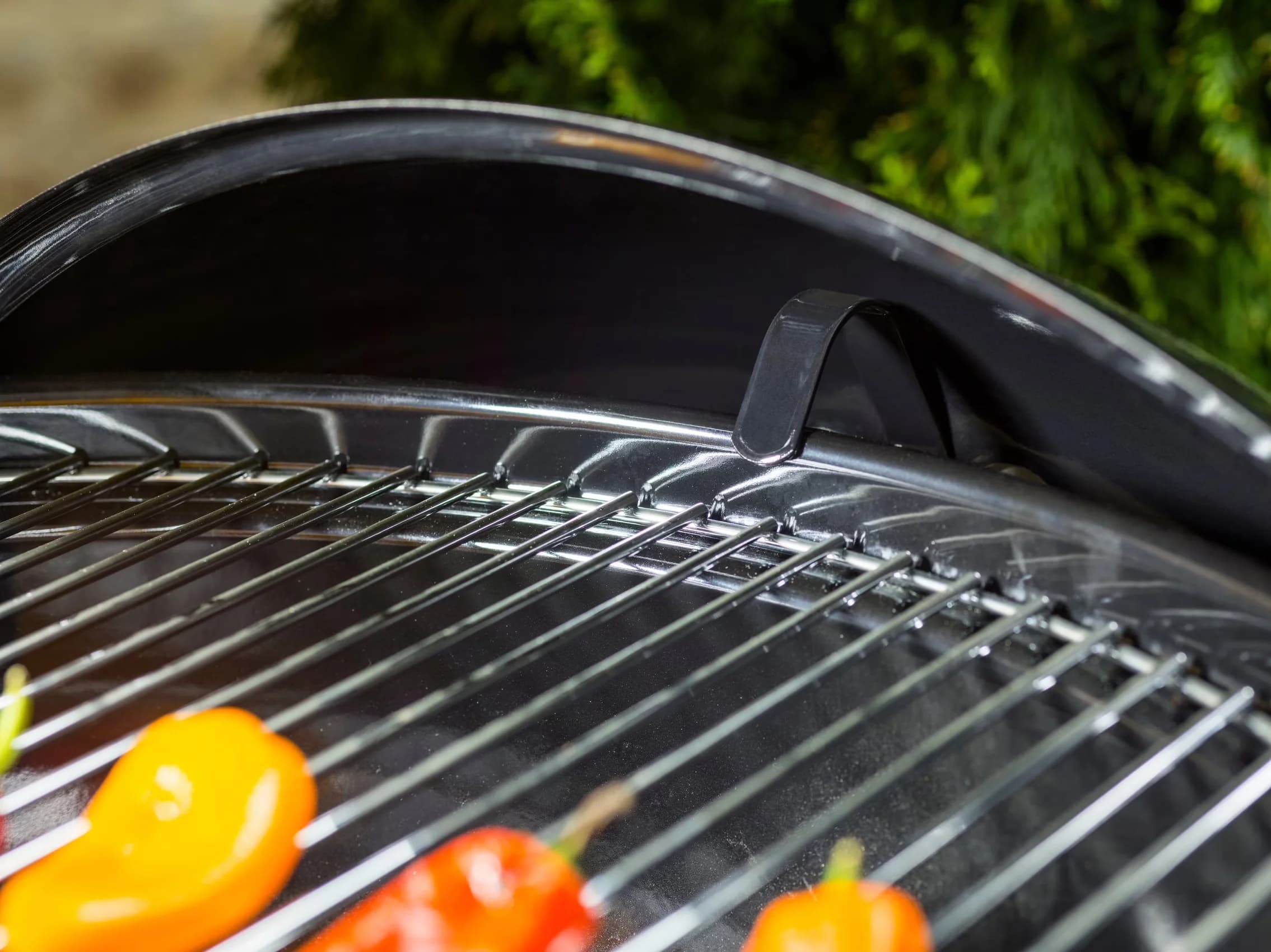 Efficient Charcoal Grill with Adjustable Air Vents, Durable, plated-steel cooking grate, 2 tool hooks included on bowl handle - Black... Model 4AD9E3