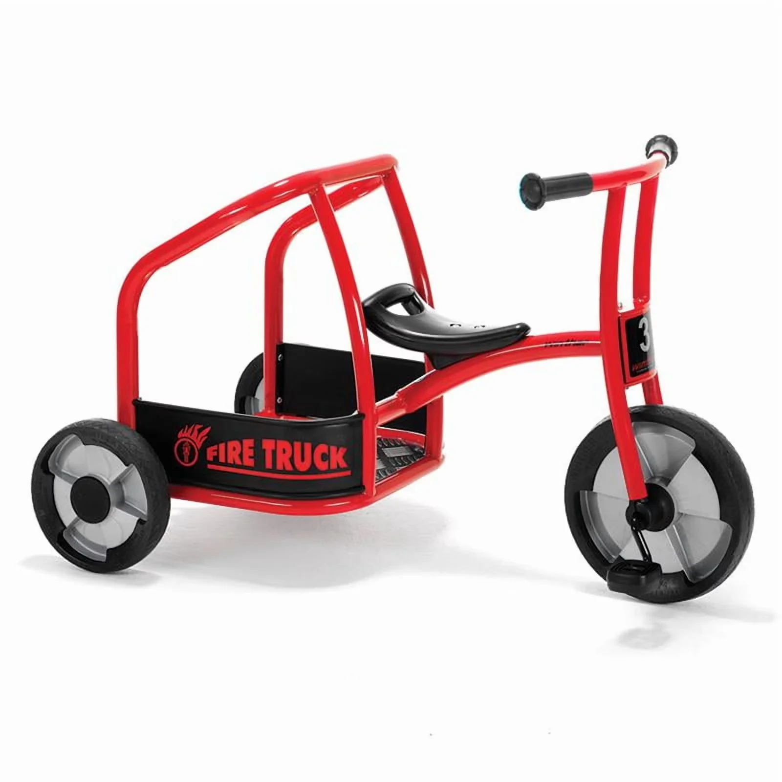 Durable Kids Bike with Adjustable Seat, Fire Truck, Circleline Tricycle - Black Model 276D14