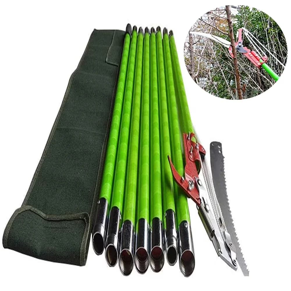 Pole Saw Efficient with Telescoping, With a scissor on the head, 4cm thickness, more thick than other saw - Green Model 954889