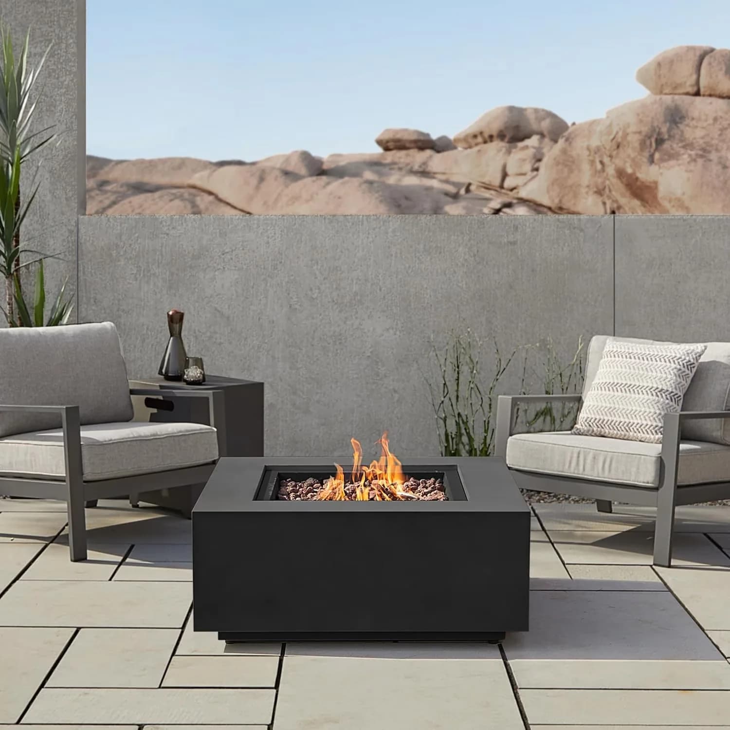 Versatile Outdoor Heating with Rust Resistant, Weatherproof, Style - Contemporary - Black Metal Model 9F1161
