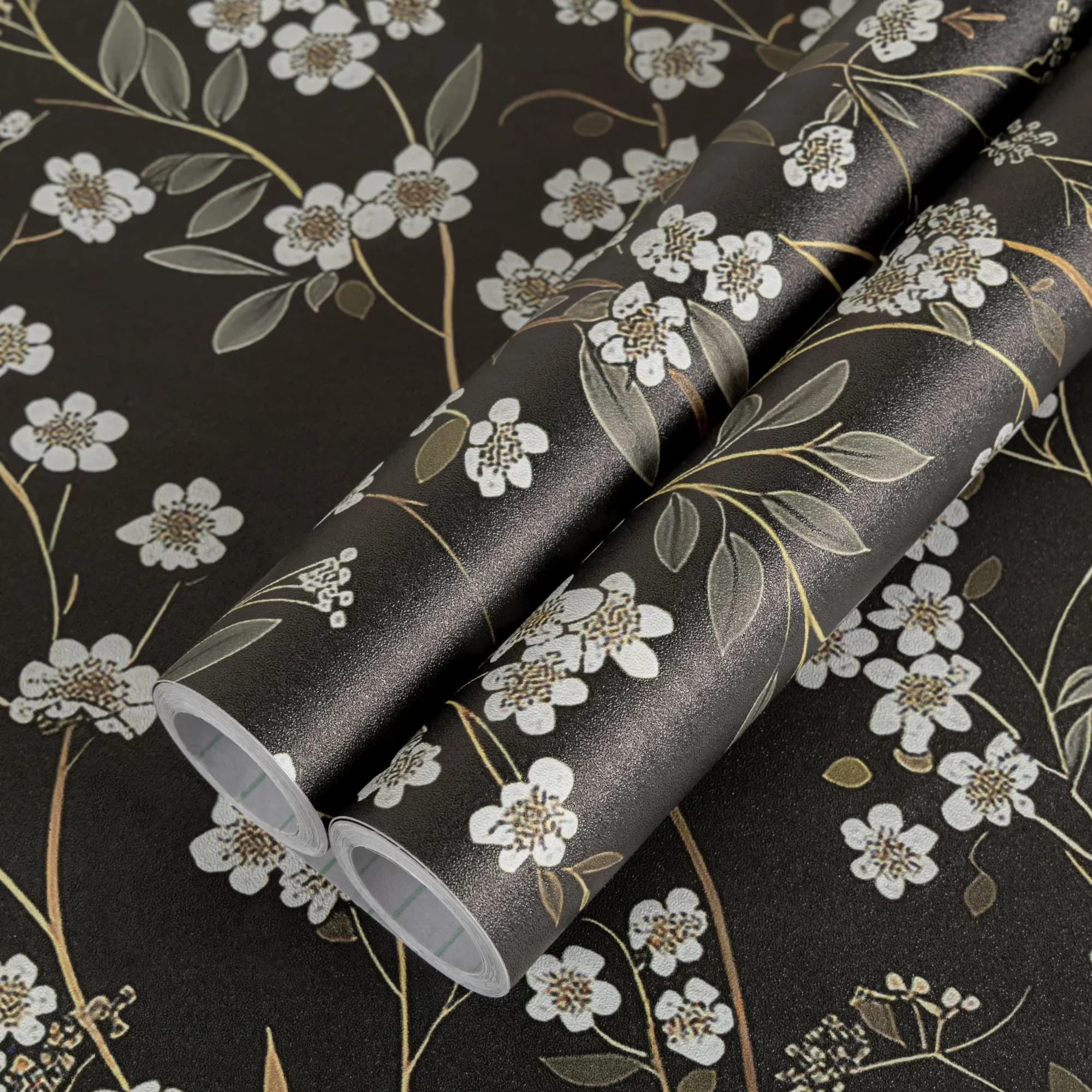 Reliable Wallpaper with Removable, Available dimensions: 15.7-in x 118-in, Coverage: 12.8 square feet - Black Pvc Model 82A2B5