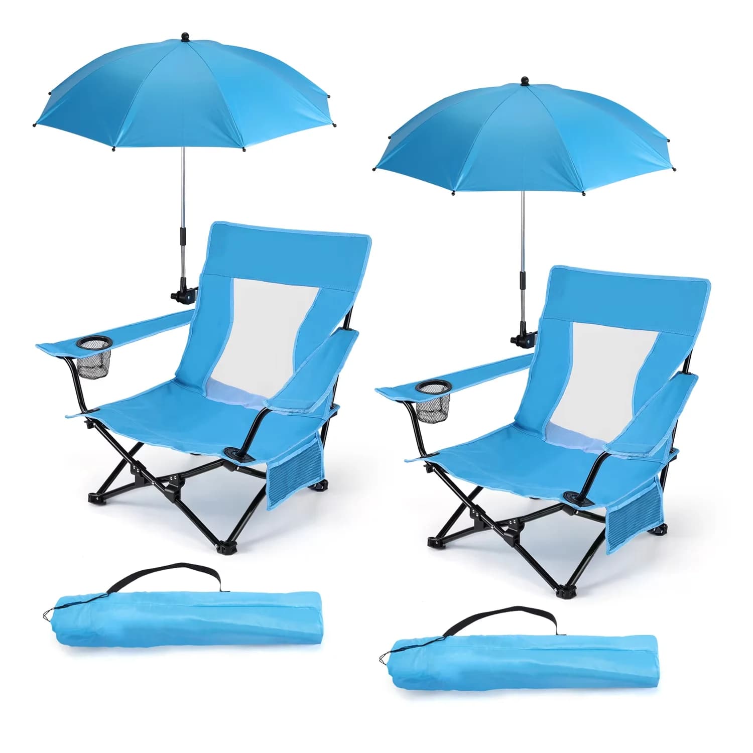 Professional Beach Chair with Water-Resistant, Rust Resistant, 2 Pack - Blue Model CBD833
