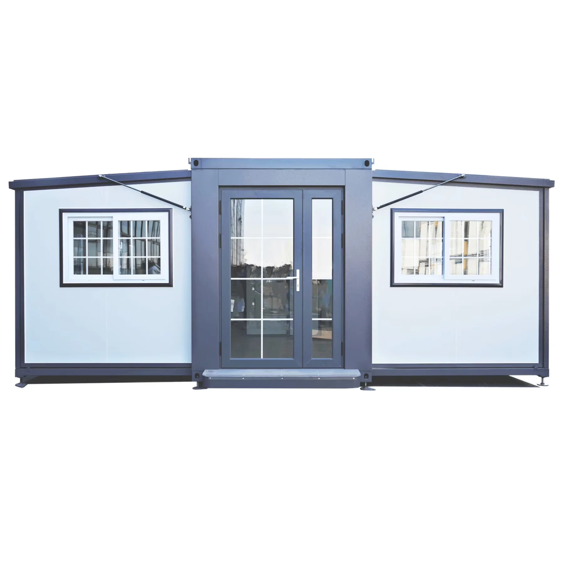 Modern Shed with Waterproof, Lockable Door, Cabinet - Stainless Steel Gray Model 60932D