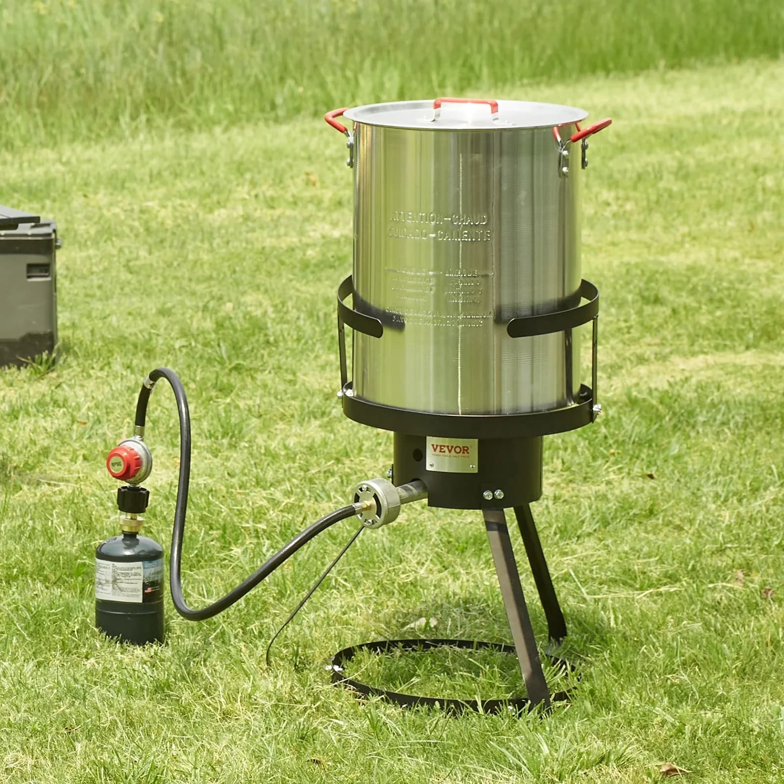Outdoor Fryer Durable with Heat Resistant Handle - Silver Spcc + 1060 Aluminum Model B3E31B