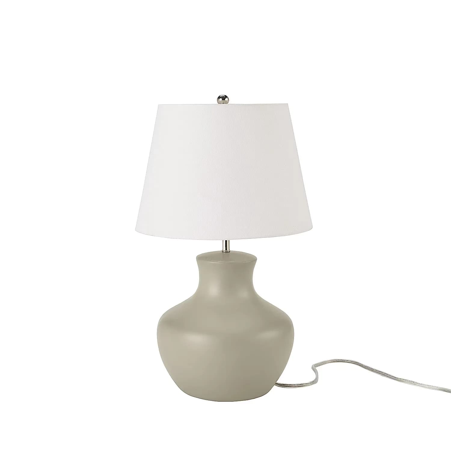 Premium Table Lamp with Incandescent, Farmhouse, 18" Grey Organic Gourd Ceramic - Gray Ceramic Model 8E185C