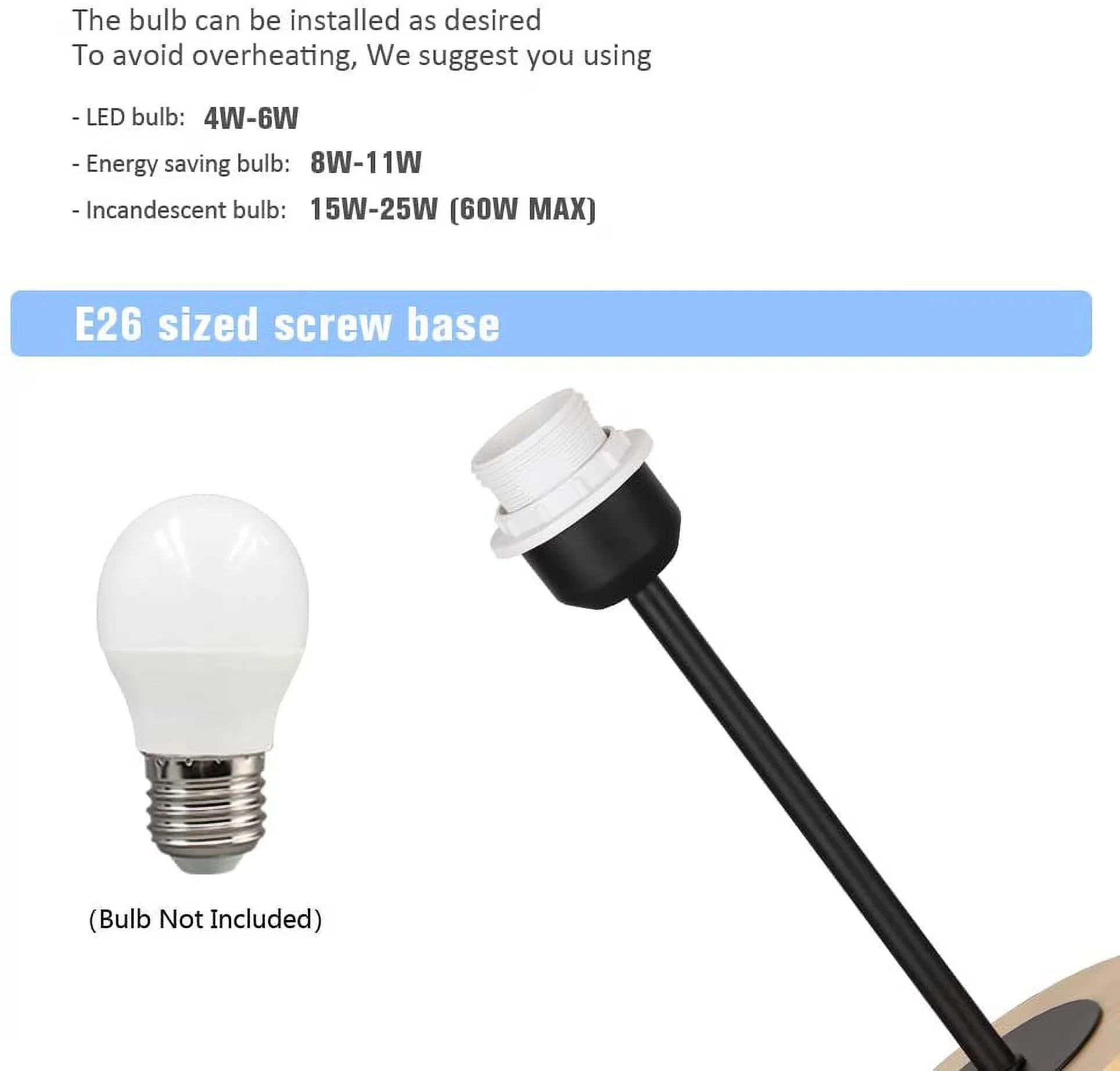 Durable Table Lamp with LED, Modern, Black - Black Wood, Metal - Modern Design Model DCBCF2