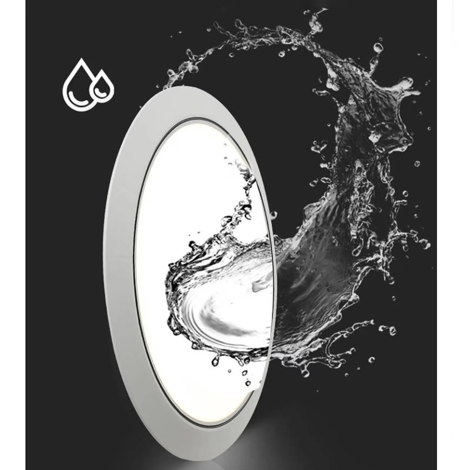 Ceiling Lights Fixture Compact with LED, 24W - Black Plastic for Indoor, Outdoor Model A44E27