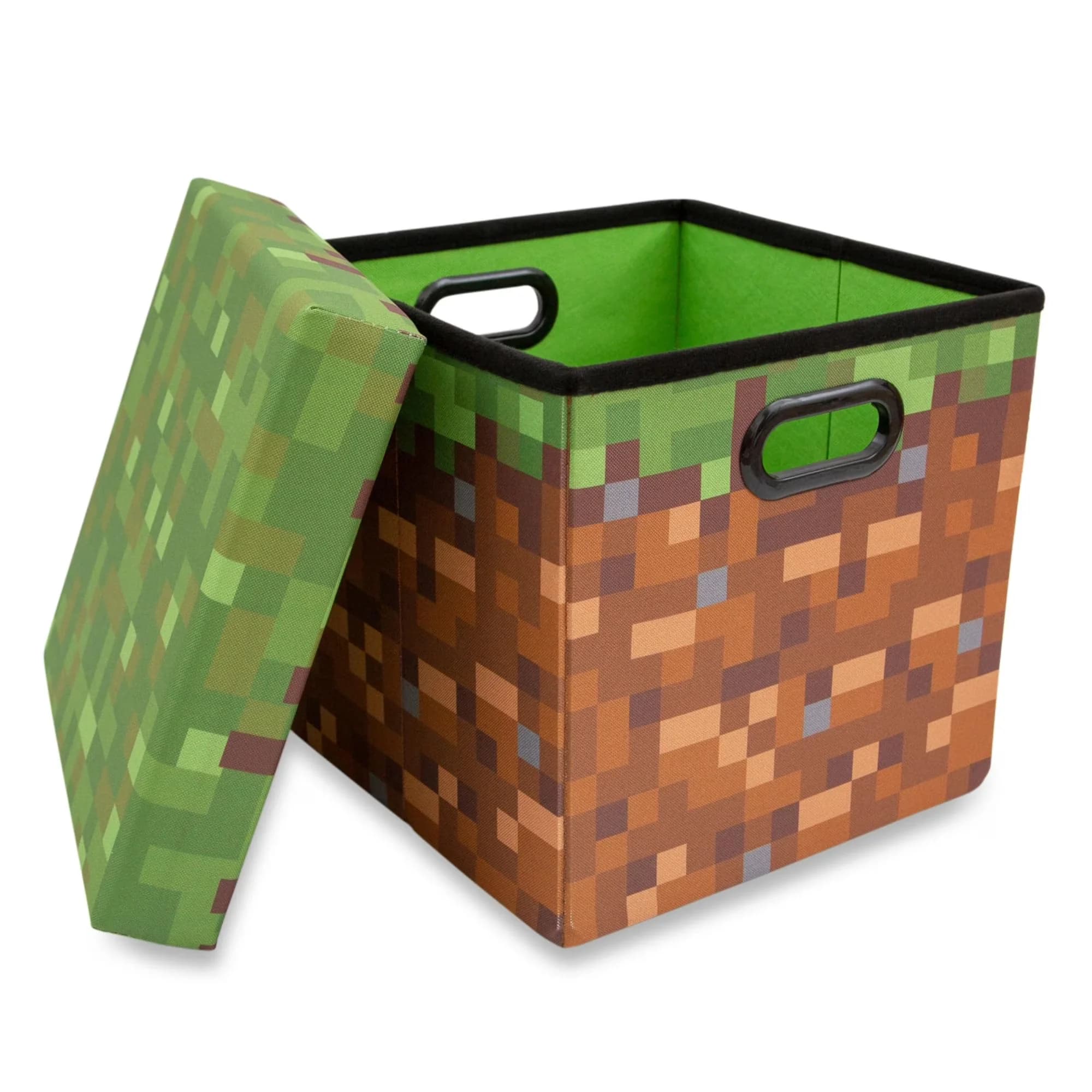 Professional Garage Storage Supply with Stackable, Grassy Block Fabric Bin Cube Organizer, Lid | 13 Inches - Brown Canvas Model 5BDAFC