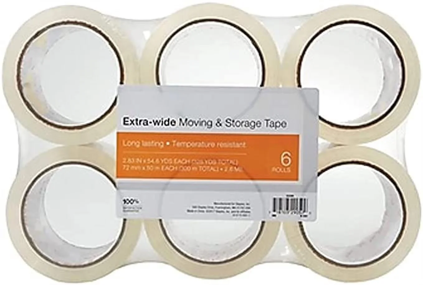 Quality Moving with Clear tape., Sold as 6/Pack. - Polypropylene Clear Model 40776D