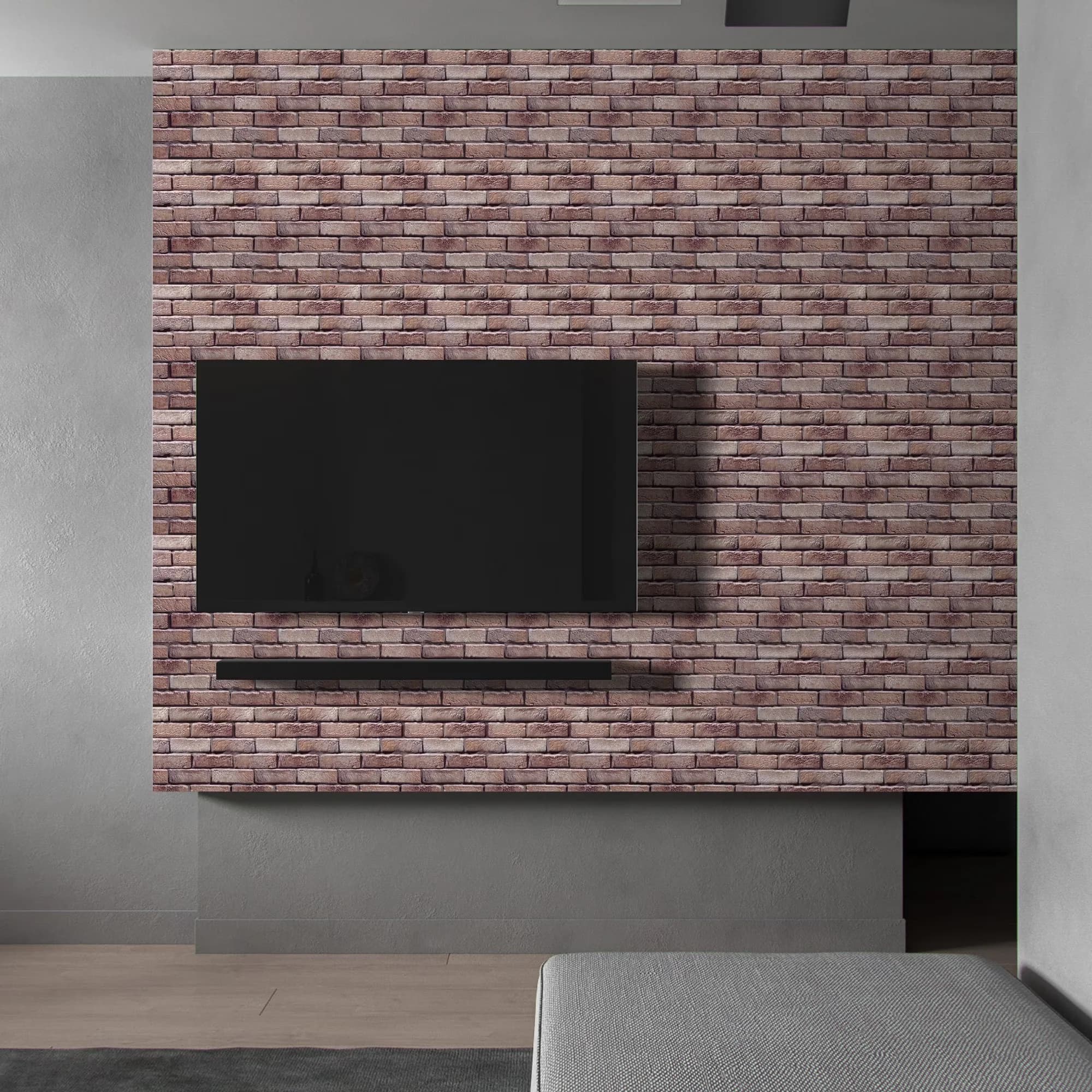 Reliable Wallpaper Wall Decals Wall Covering with 10PCS 3D Brick Panels, Damage-Free Removal: - Brown 12" x 12" for Home, Bedroom Model F0CE00