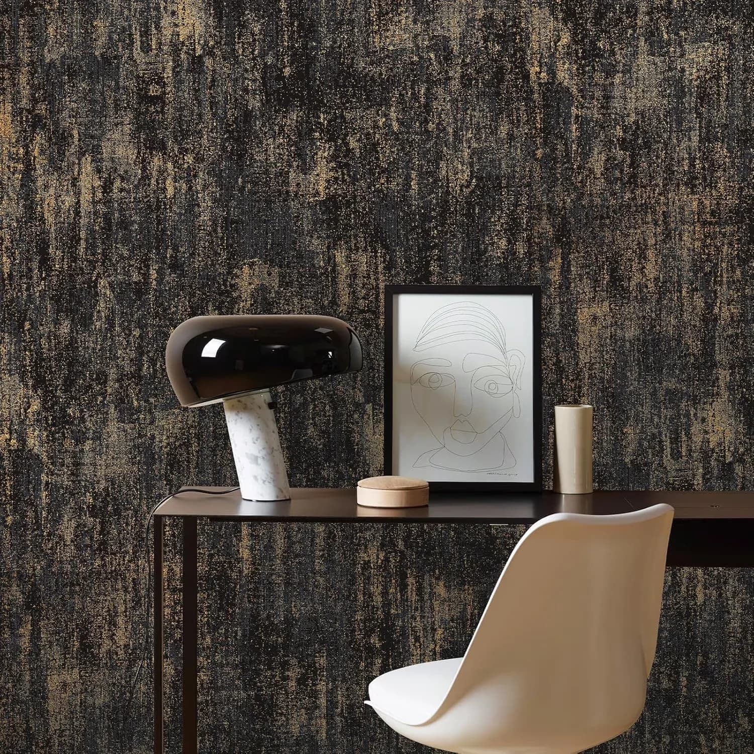 Wallpaper Modern with Removable - Black Vinyl Vintage - Easy to Use Model 49993E