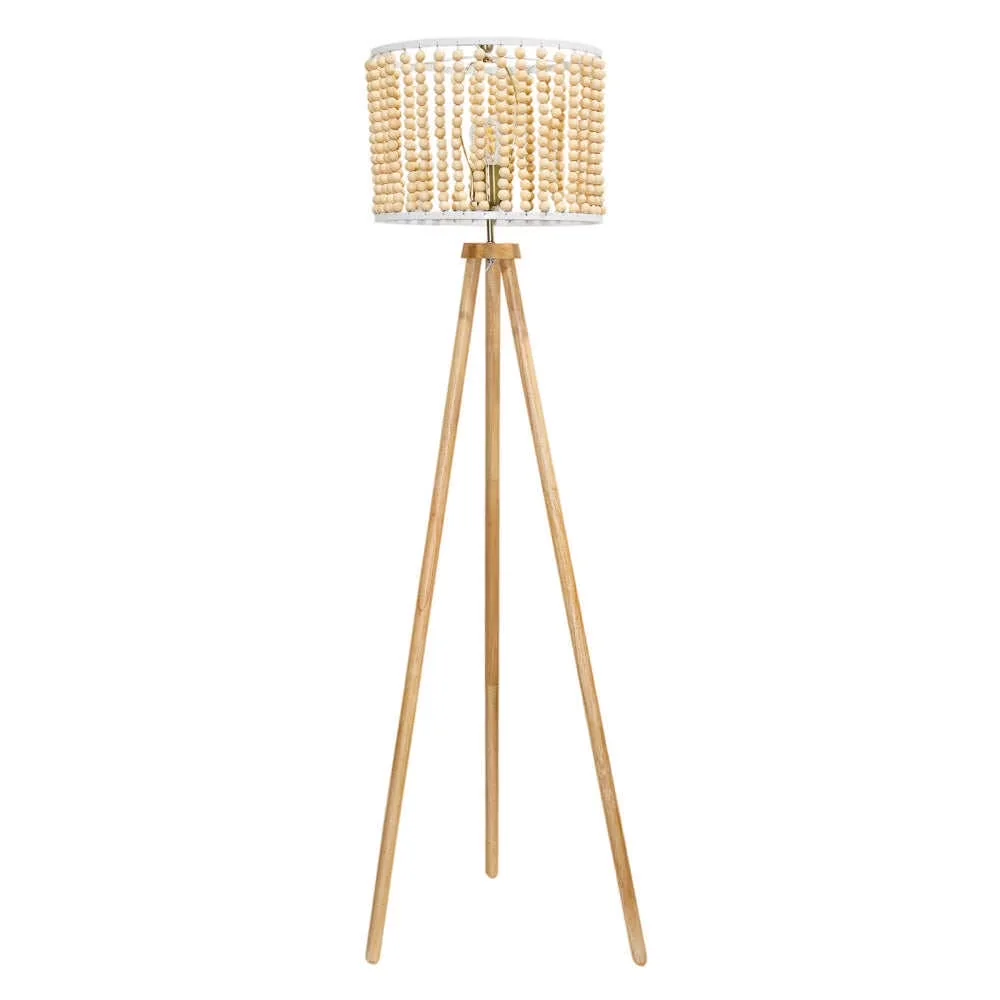 Professional Floor Lamp with LED, 110V, Dimmable - Wood Brown - Industrial Grade Model BC0313