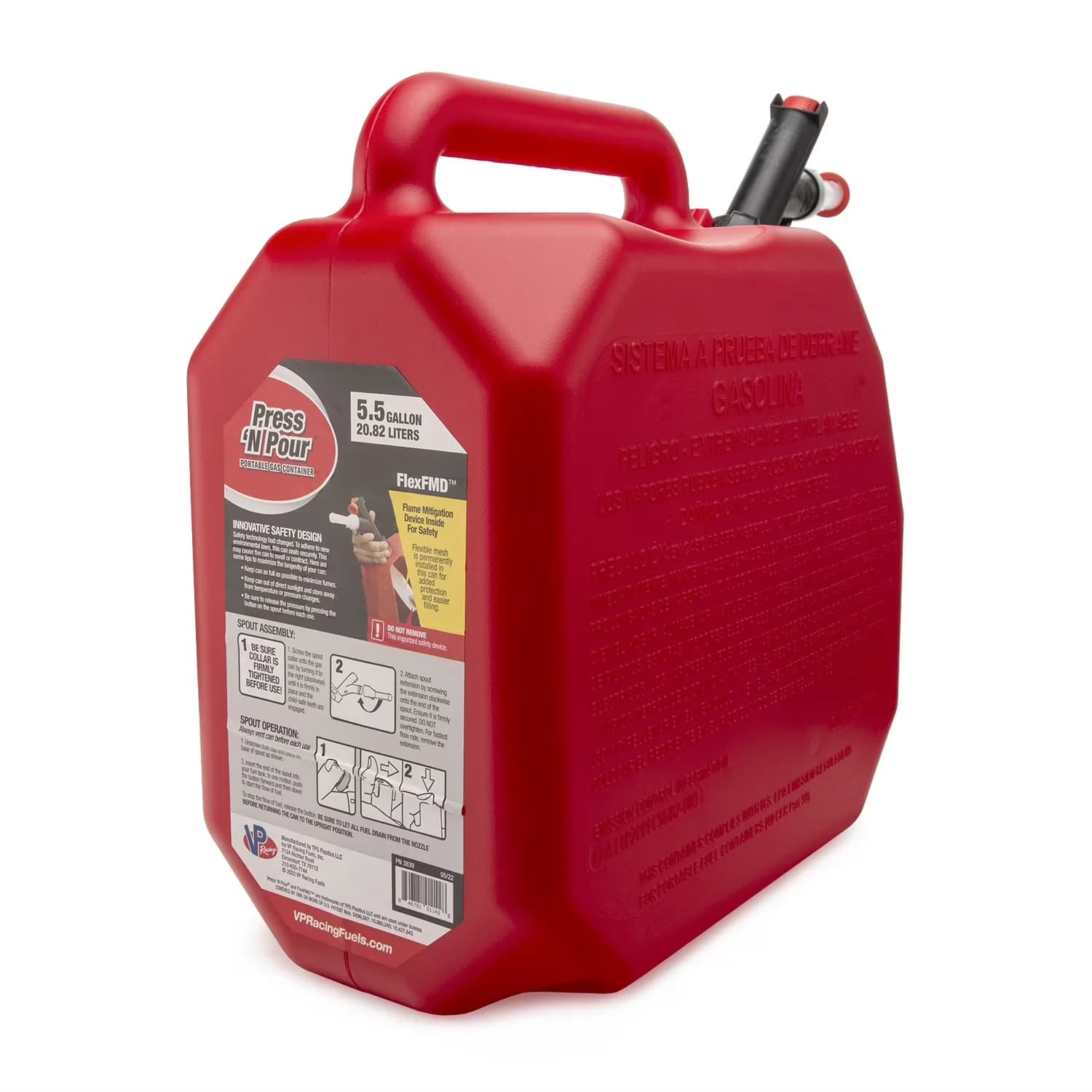 Classic Replacement Parts Accessory with Portable, 3839 Press N Pour 5.5 Gallon Gas Can - Red 5.5 Gal Model 6DE6E5