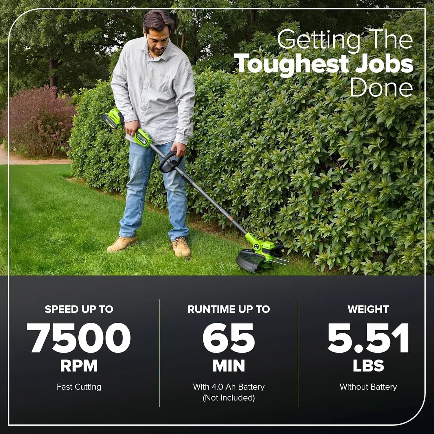 String Trimmer Quality with Battery, 24V, 24V 13" BL Trimmer/Edger TO - Green Model 700B37