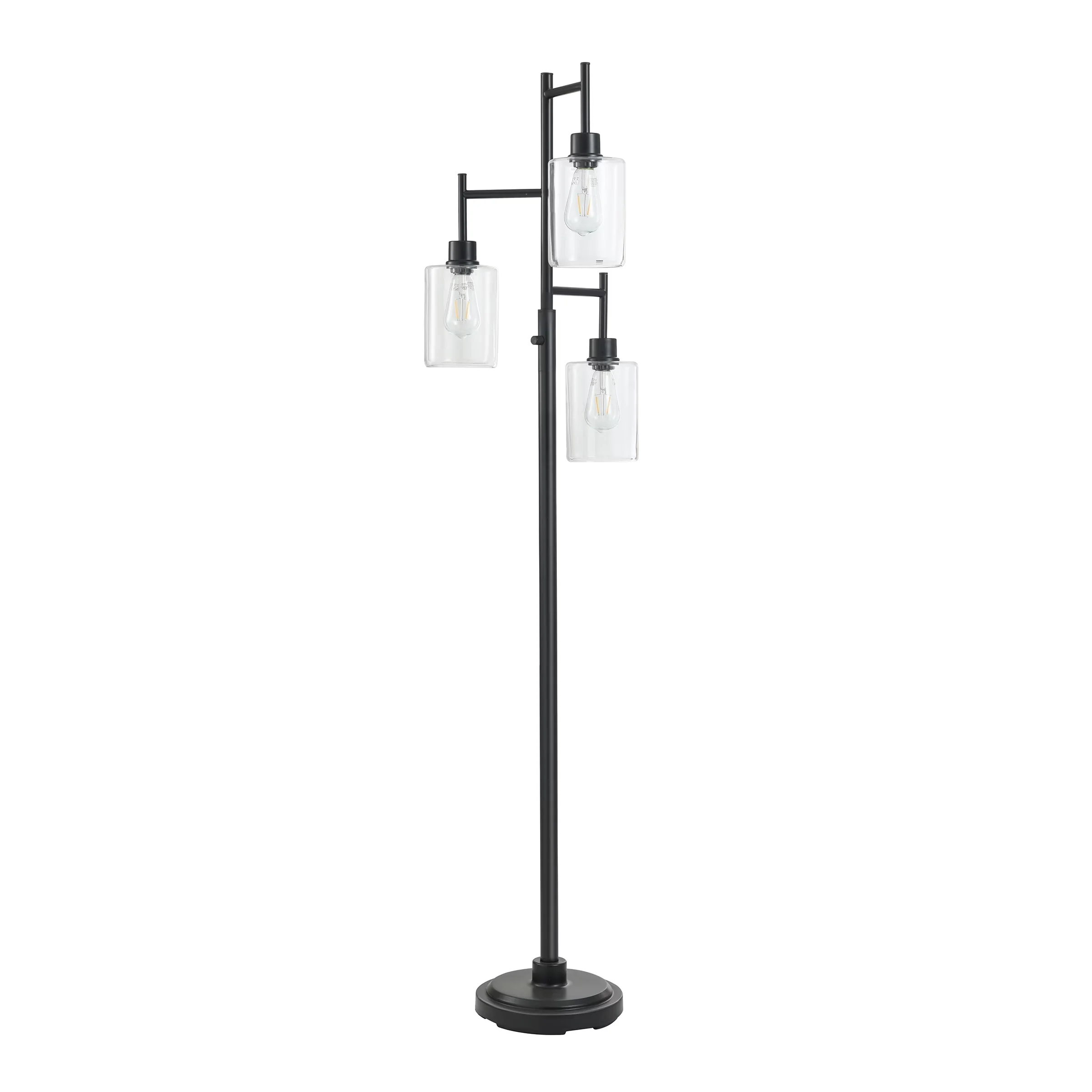 Essential Floor Lamp with Incandescent, Multi-Head Lamps - Black Metal Model 8DEA10