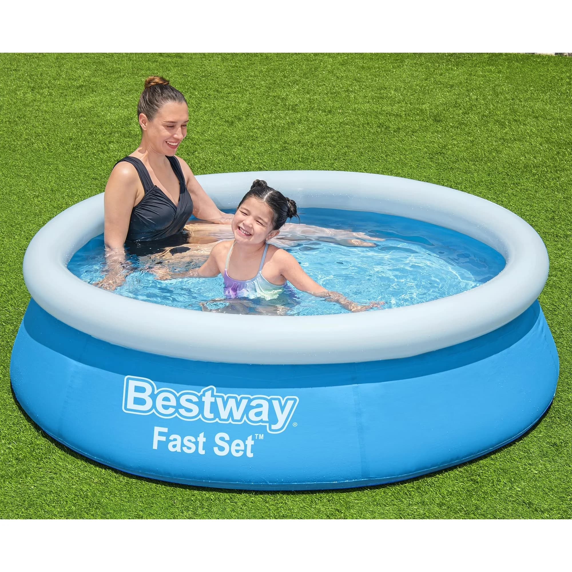 Inflatable Pool Versatile with Puncture Resistant, : Fast Set, 6' x 20" Round - Model 12C64F
