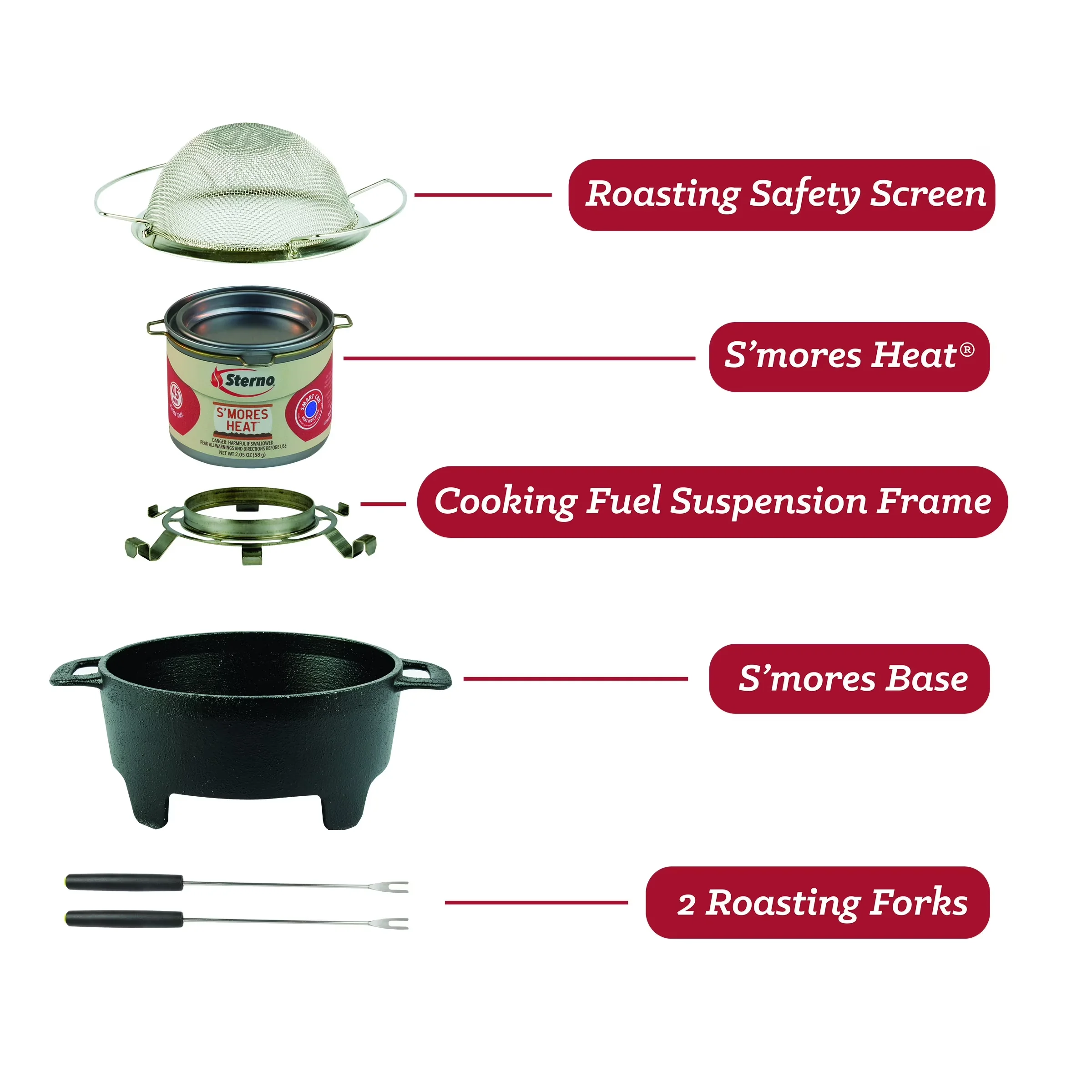 Compact Outdoor Heating with Portable, Black, Junior - Black Metal Smores Model 39AFEC
