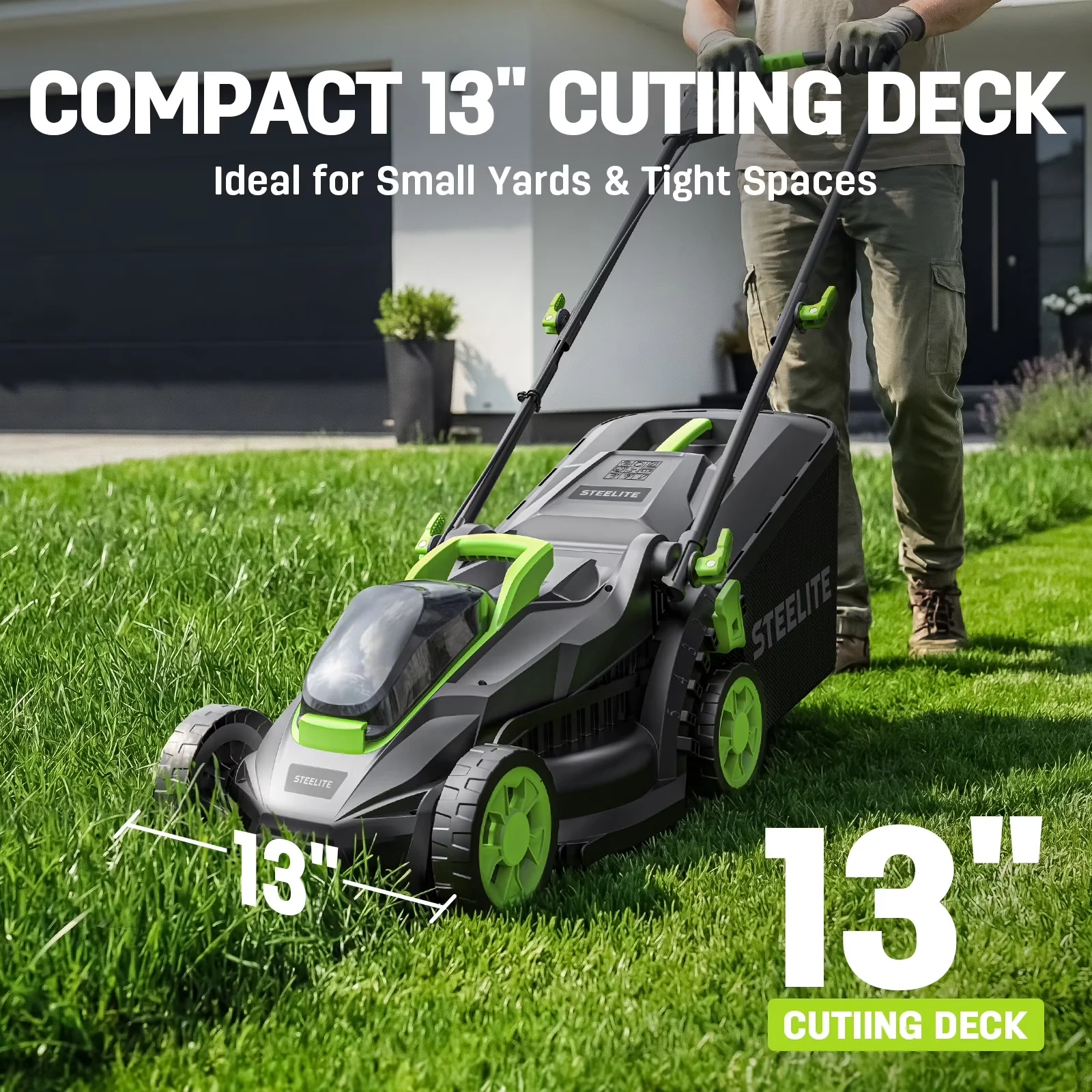 Quality Push Mower with Battery, 21V, Brushless Motor - Green 13 for Everyday Use Model 923A55