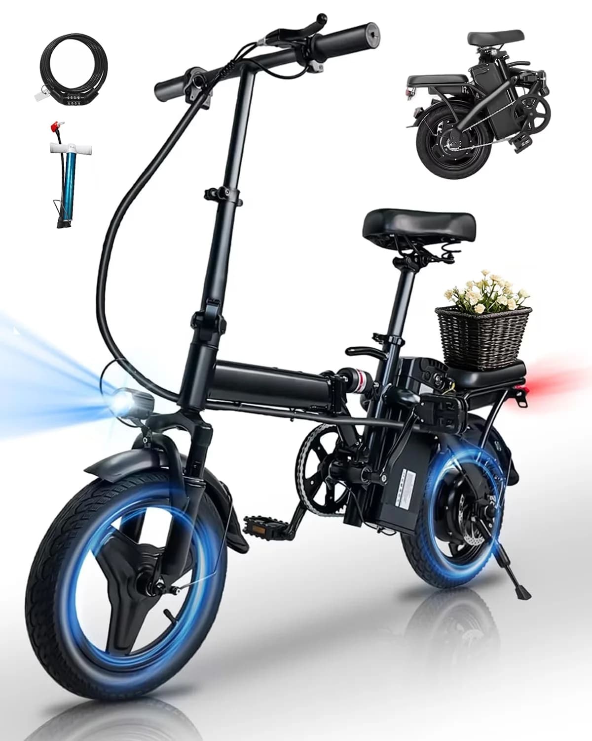 Electric Bike Sleek with Battery, 500W, Foldable - Durable Build Model 4C1B58