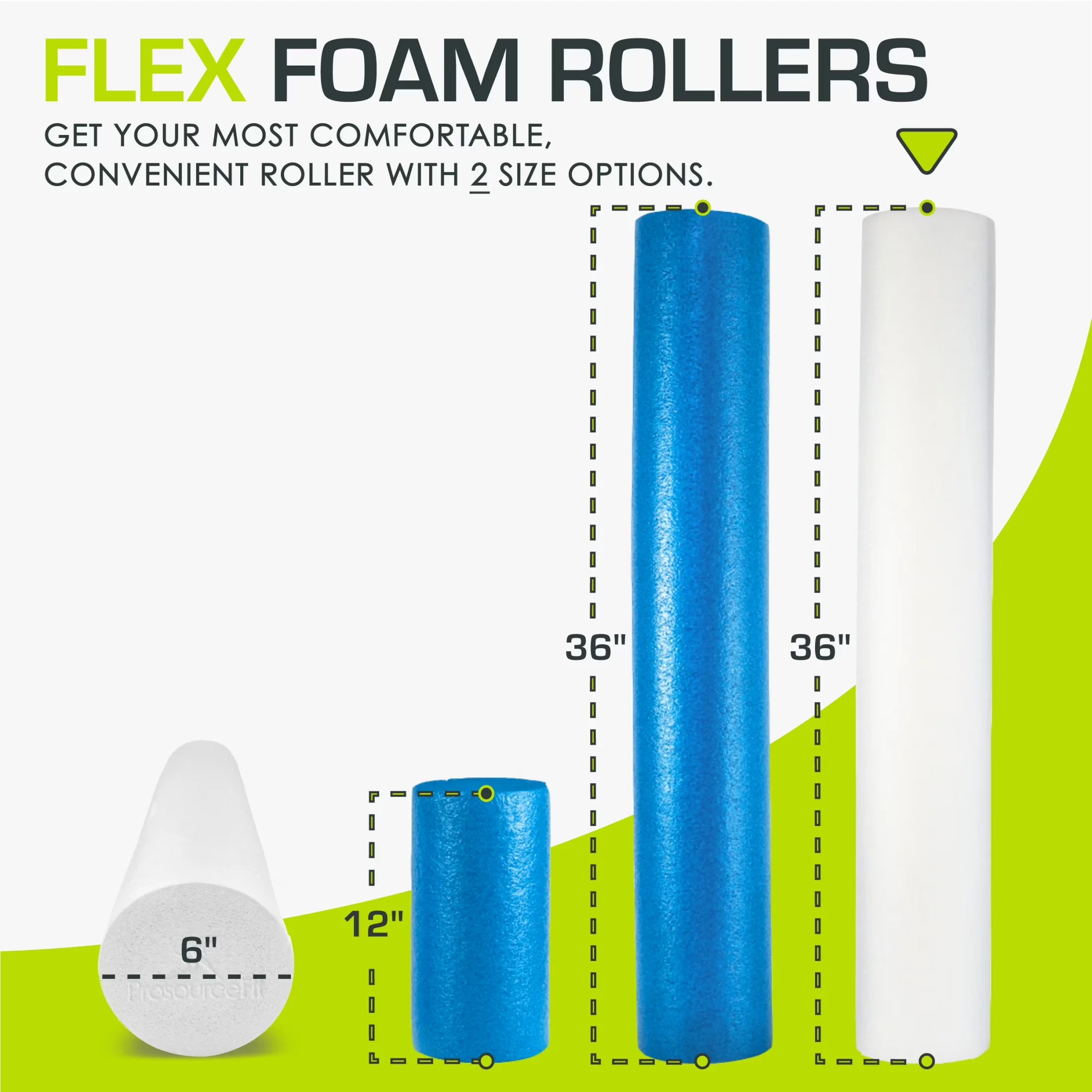 Sleek Home Gym with 36"L or 12"L, Flex Foam Rollers, Full and Half - White Epe Foam Model D960D7