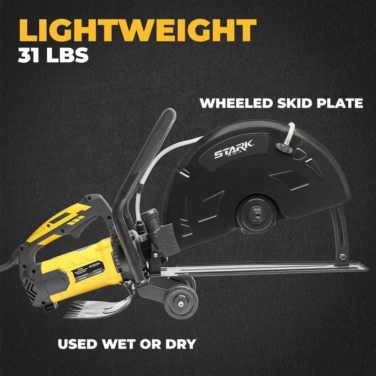 Power Saw Modern with 3200W, Lightweight, 6" Cutting Depth - Yellow - Contemporary Style Model 16B0DD