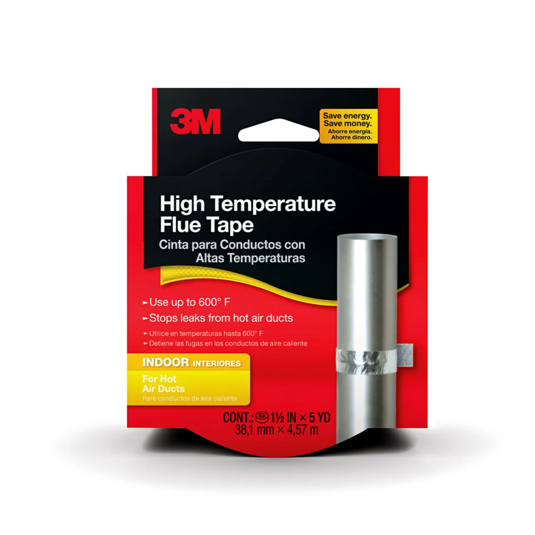Innovative Building Material with High-Temperature Flue Tape, Measures 1.5 in x 5 yd - Gray Weatherproofing Window Insulation Kits Model 185975